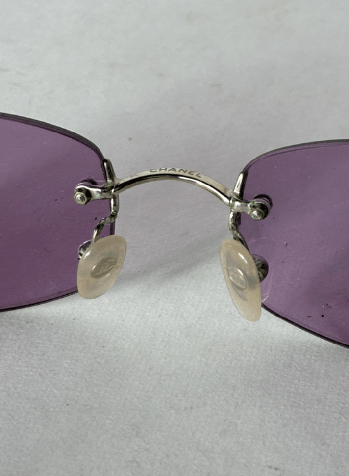 Chanel Chanel Sunglasses 4002 Rhinestone Logo 4017Rimless Vintage Size ONE SIZE - 6 Thumbnail