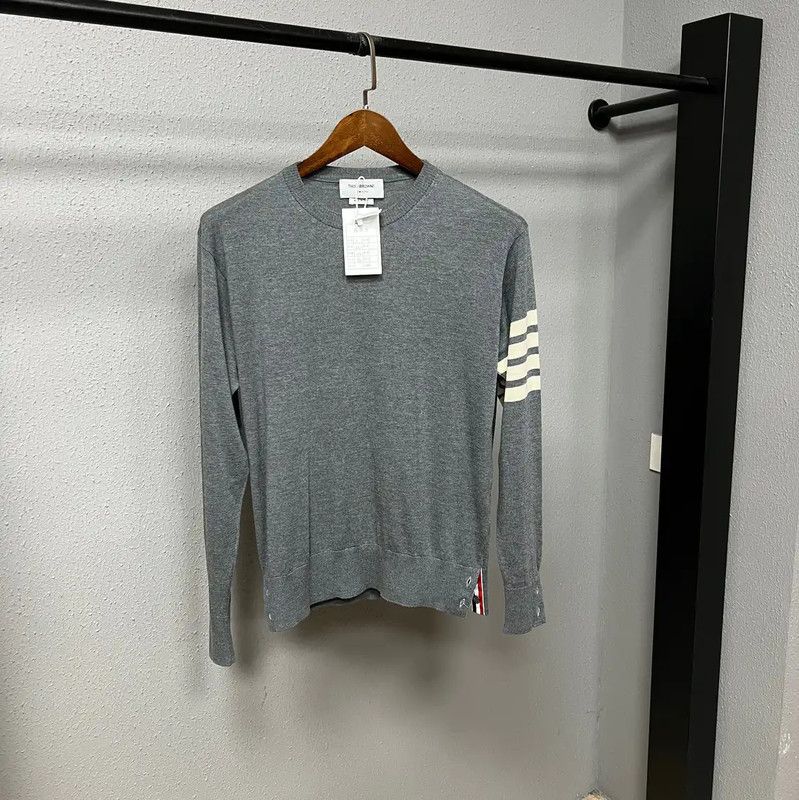 Thom Browne Thom Browne Gray Cashmere Women's Sweater 0089 Size L / US 10 / IT 46 - 1 Thumbnail