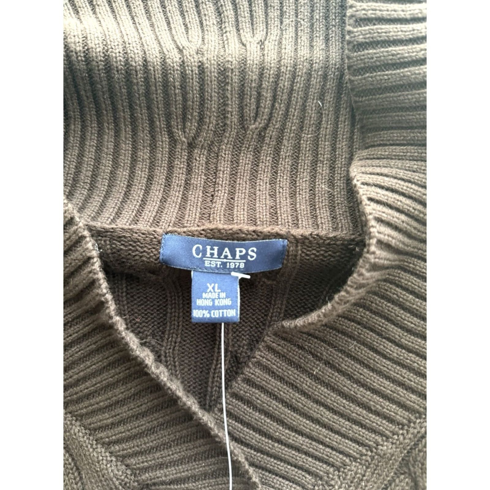 Chaps Chaps Sweater Womens XL Brown NWT Cowl Neck Chunky Cableknit Cotton Preppy Basic Size XL / US 12-14 / IT 48-50 - 4 Thumbnail