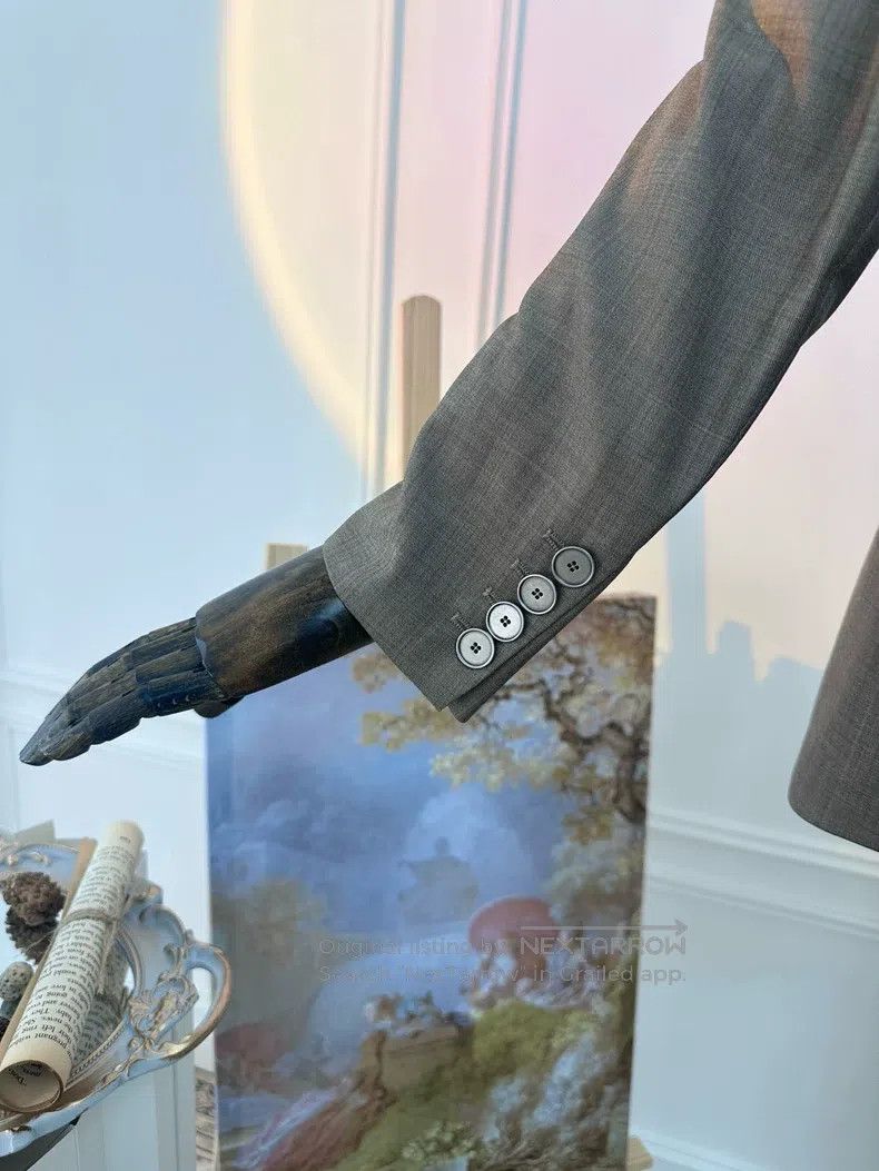 Hermes Hermes Wool and Silk Blended Patchwork Blazer Jacket, Oliv Size M / US 6-8 / IT 42-44 - 4 Thumbnail