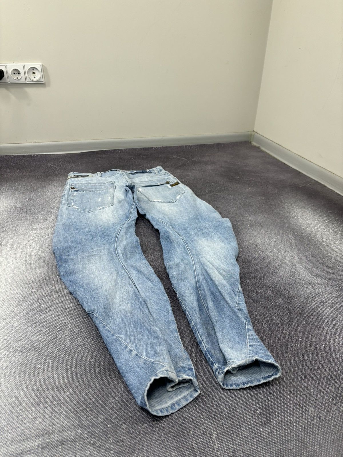 G-Star Vintage G-Star Raw Avant Garde Light Blue Denim Biker Jeans Size US 32 / EU 48 - 3 Thumbnail