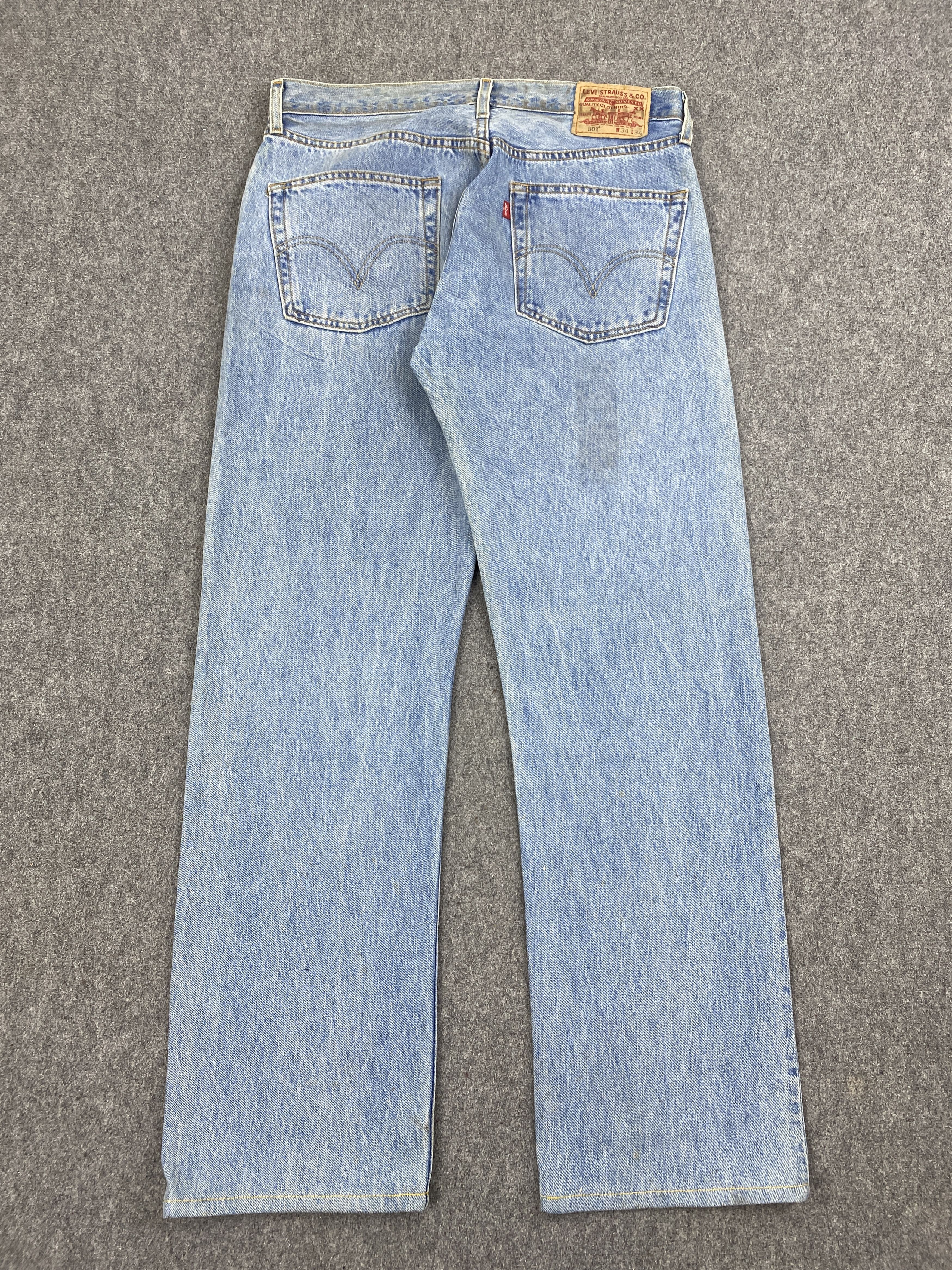 Levi's × Vintage Levis 501 Vintage 90s Faded Blue Jeans DP2814 Size US 34 / EU 50 - 3 Thumbnail