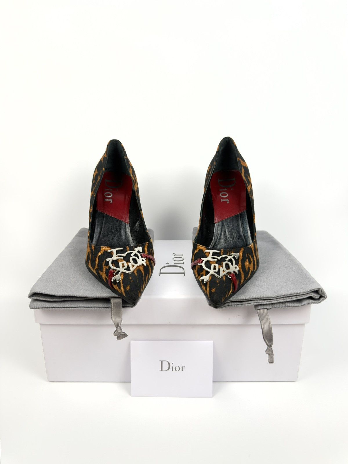 Dior 💖 Dior Iconic F/W 2004 by John Galliano Leopard Heels Pumps Size US 8.5 / IT 38.5 - 20 Thumbnail