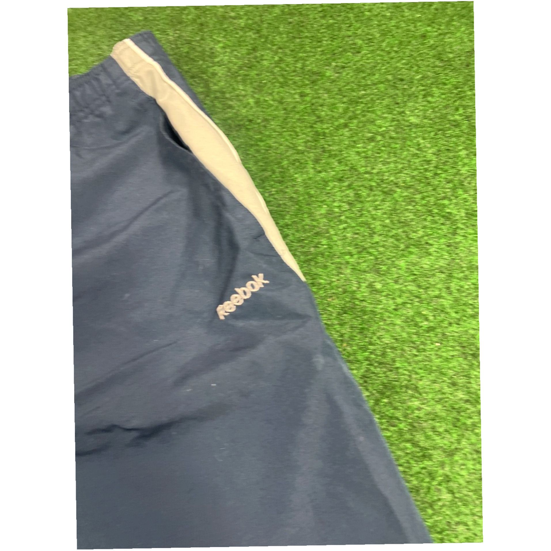 Reebok Reebok Blue Drawstring Elastic Slit Pocket Nylon Athletic Shorts Men's Outdoors Size US 39 - 3 Thumbnail