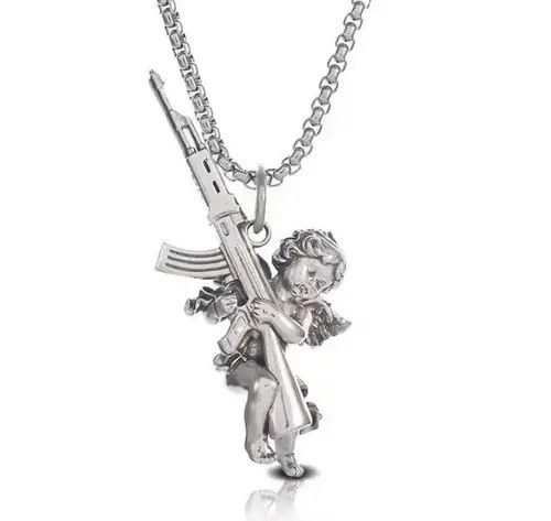 Jewelry Ak47 Cupid Pendant Necklace Size ONE SIZE - 1 Thumbnail