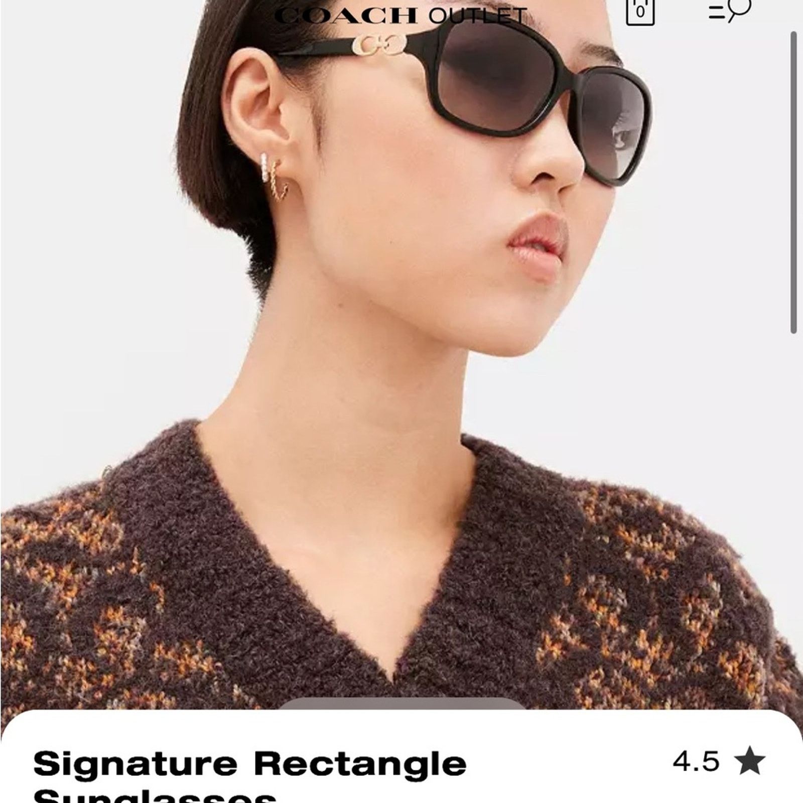 Coach Coach Black Oversized Square Sunglasses Size ONE SIZE - 2 Thumbnail