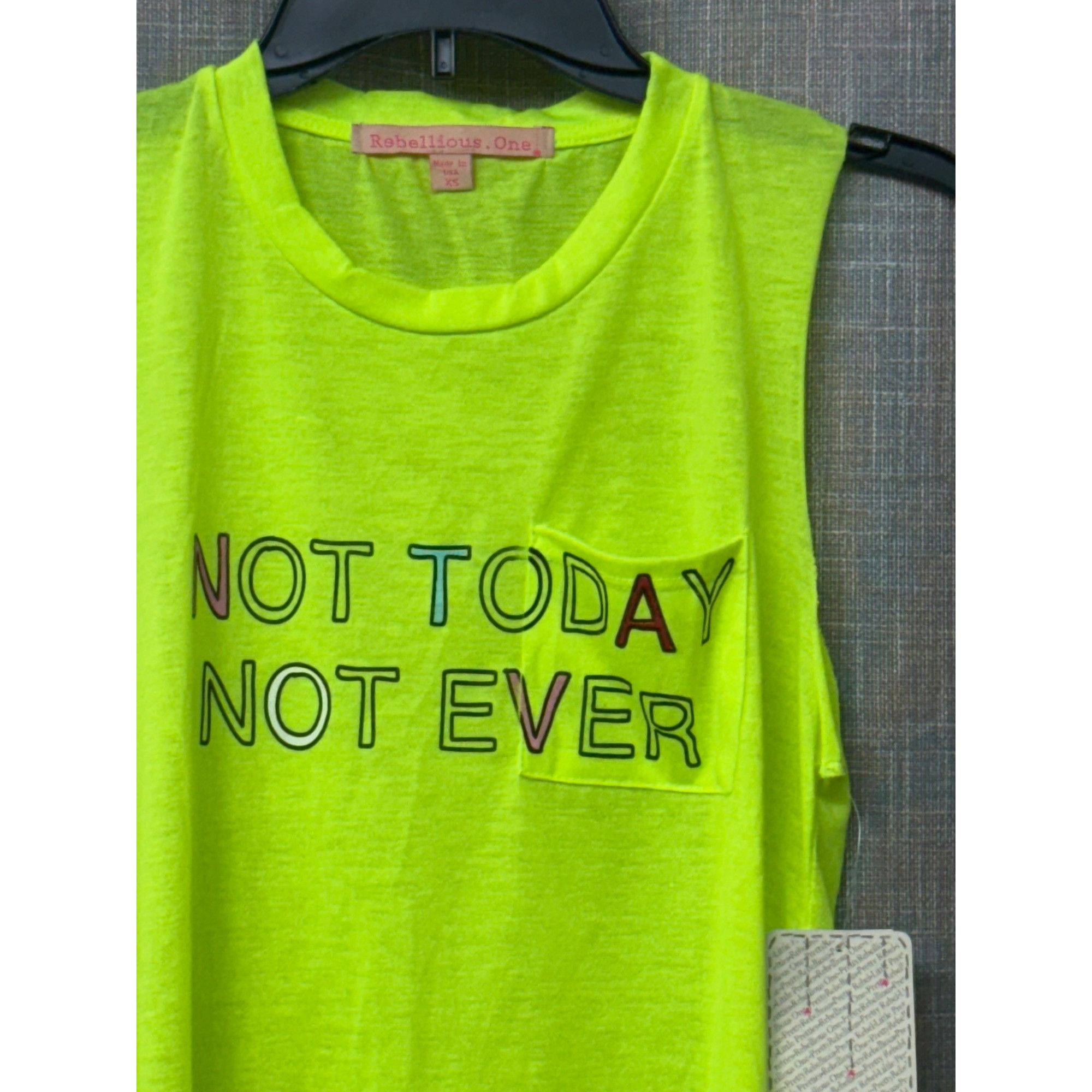 Other Rebellious One Junior's “Not Now Not Ever” Tank Top, Neon Y Size XS / US 0-2 / IT 36-38 - 9 Thumbnail