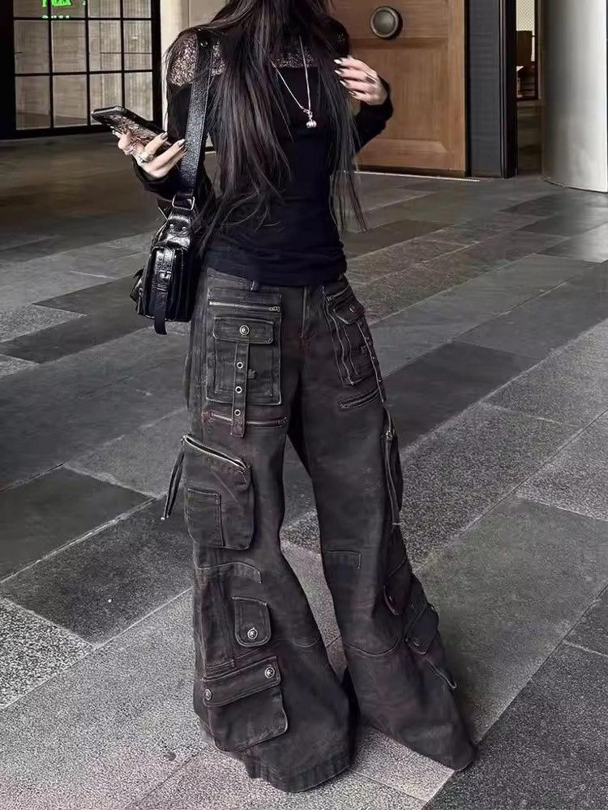 Multi-pocket Design Work Pants for Women