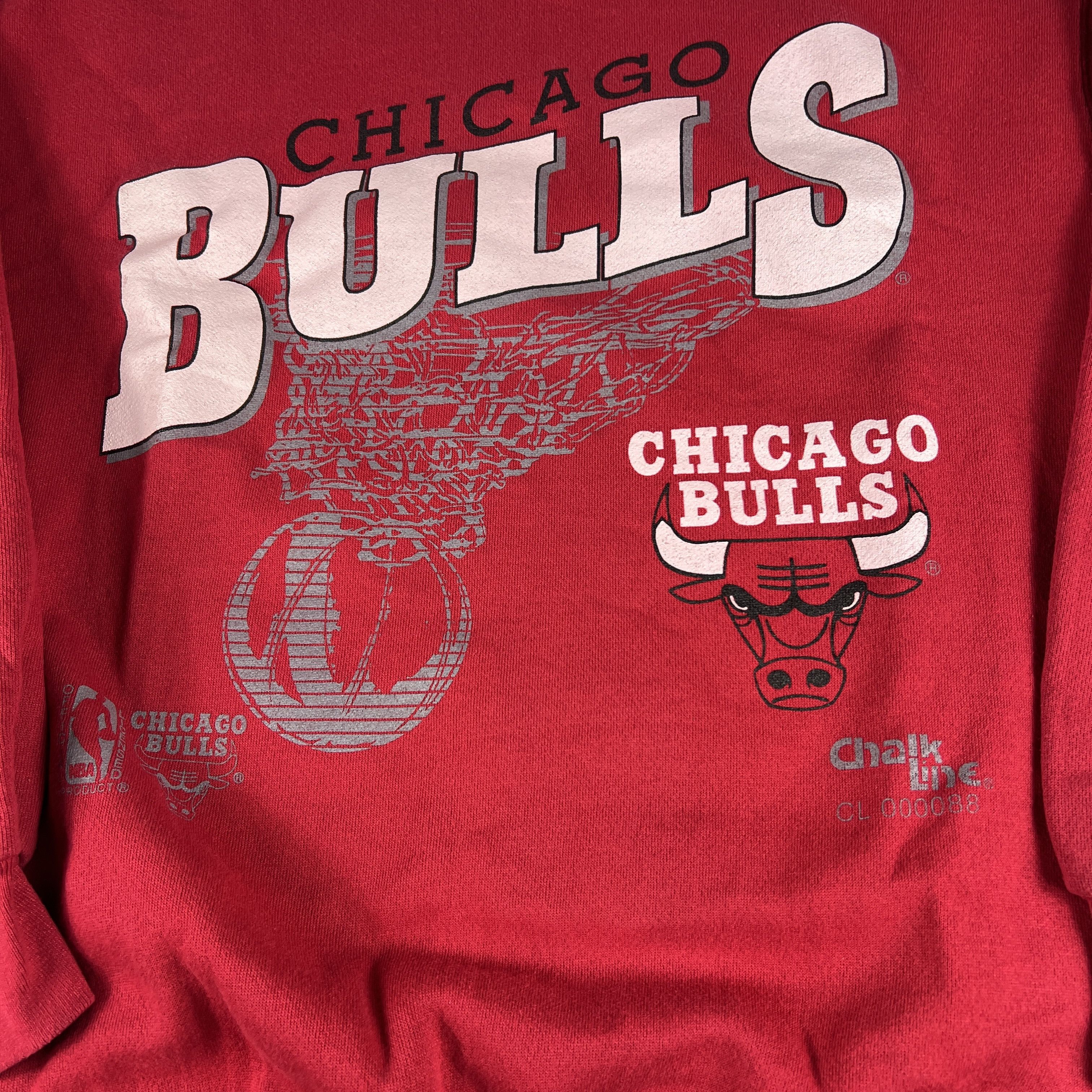 NBA × Tultex × Vintage VTG 90s Chicago Bulls Basketball Sweatshirt Faded Crewneck Size US XL / EU 56 / 4 - 2 Thumbnail