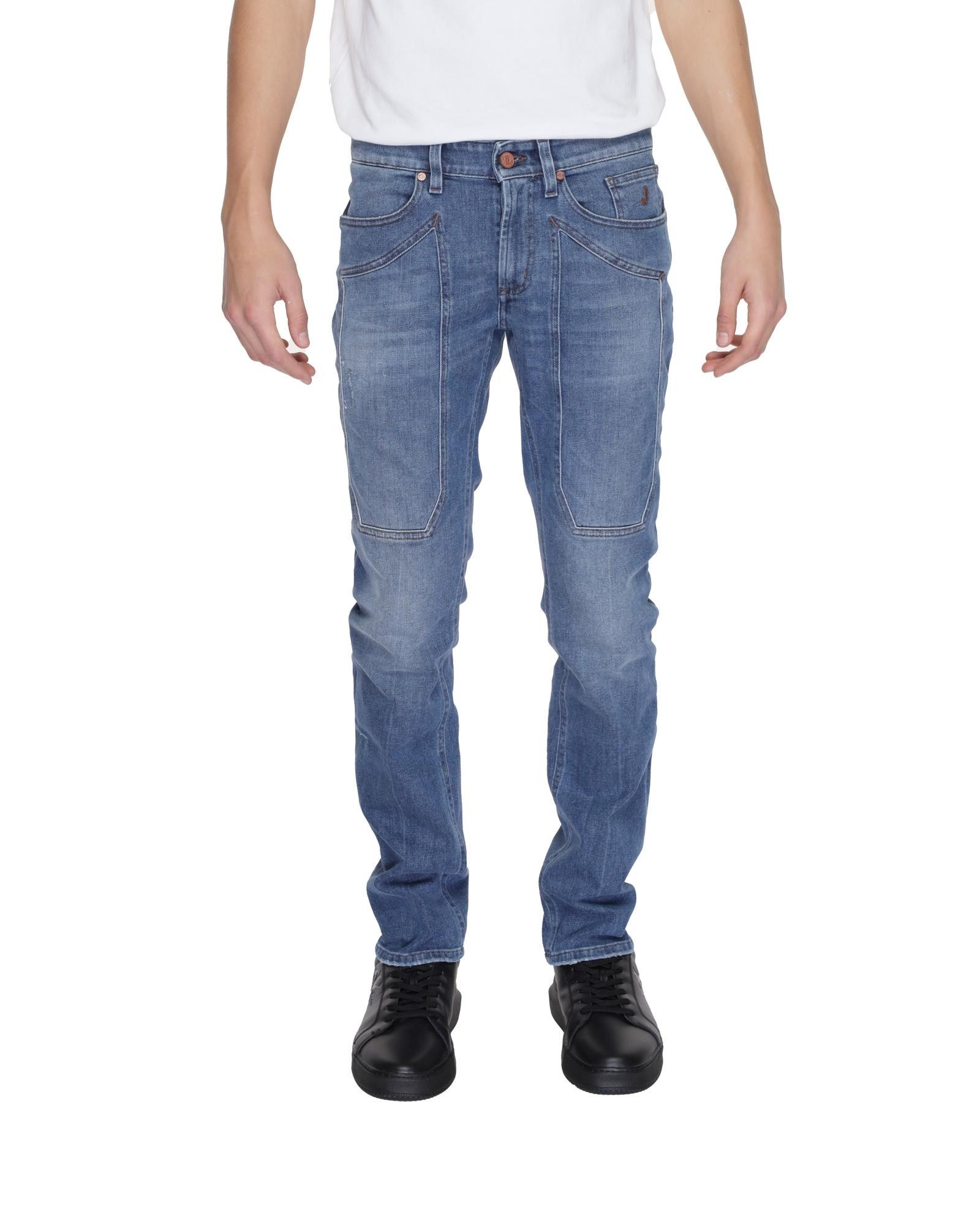 image of Jeckerson Zip And Button Jeans With Front And Back Pockets in Blue, Men's (Size 38)