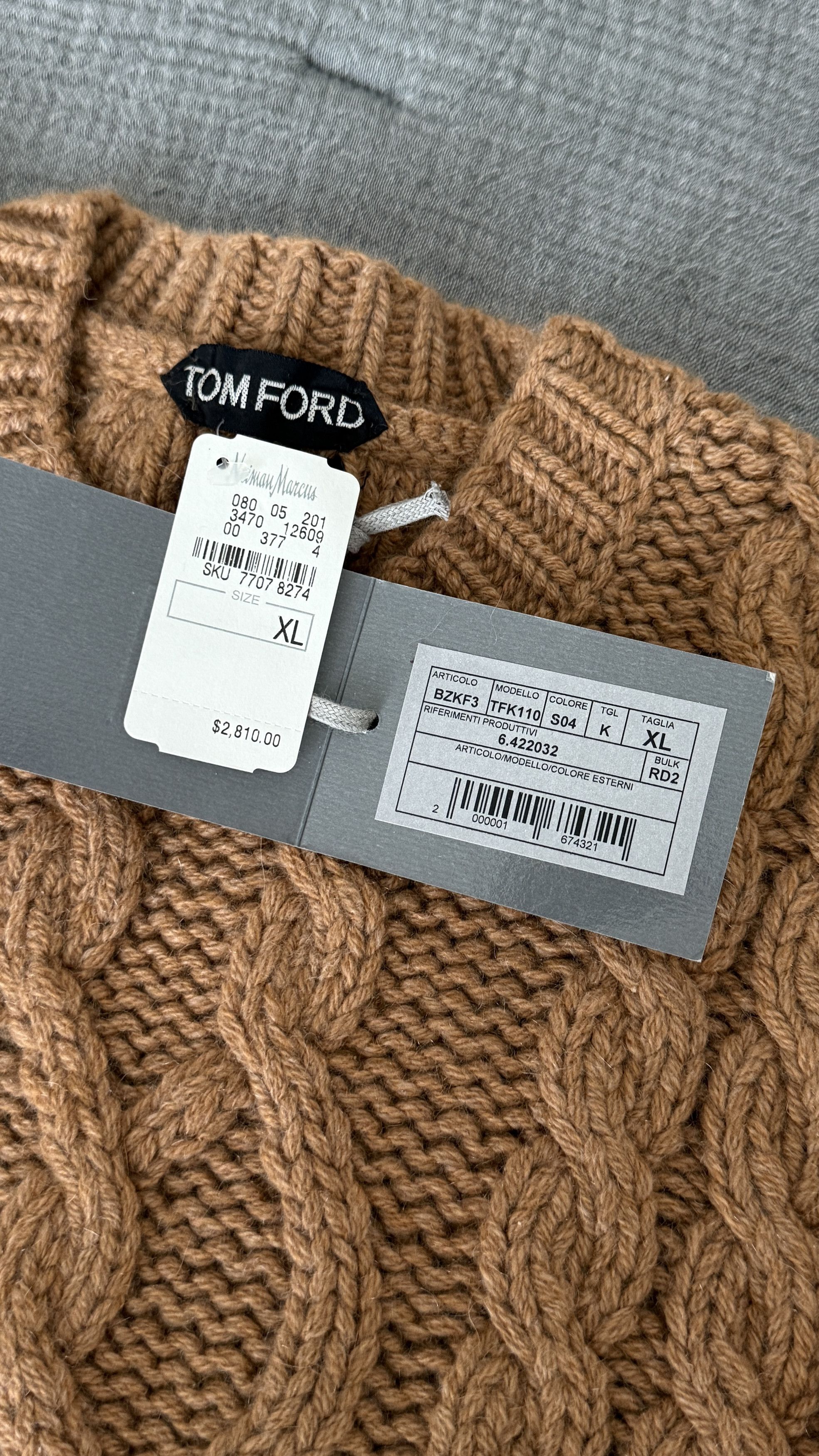 Tom Ford TOM FORD Cashmere Cable Knit Sweater Size US XL / EU 56 / 4 - 4 Thumbnail