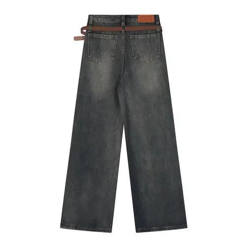 Japanese Brand × Jean Stitching washed distressed men's hiphop trendy belted jeans Size US 32 / EU 48 - 2 Thumbnail