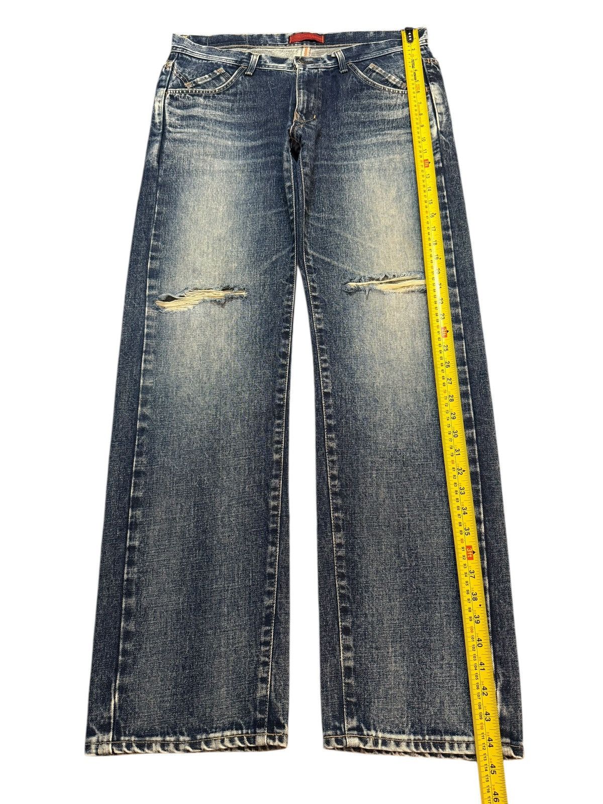 Edwin Vintage 90s Edwin E-Function Blue Faded Wash Distress Loose Size US 36 / EU 52 - 11 Thumbnail