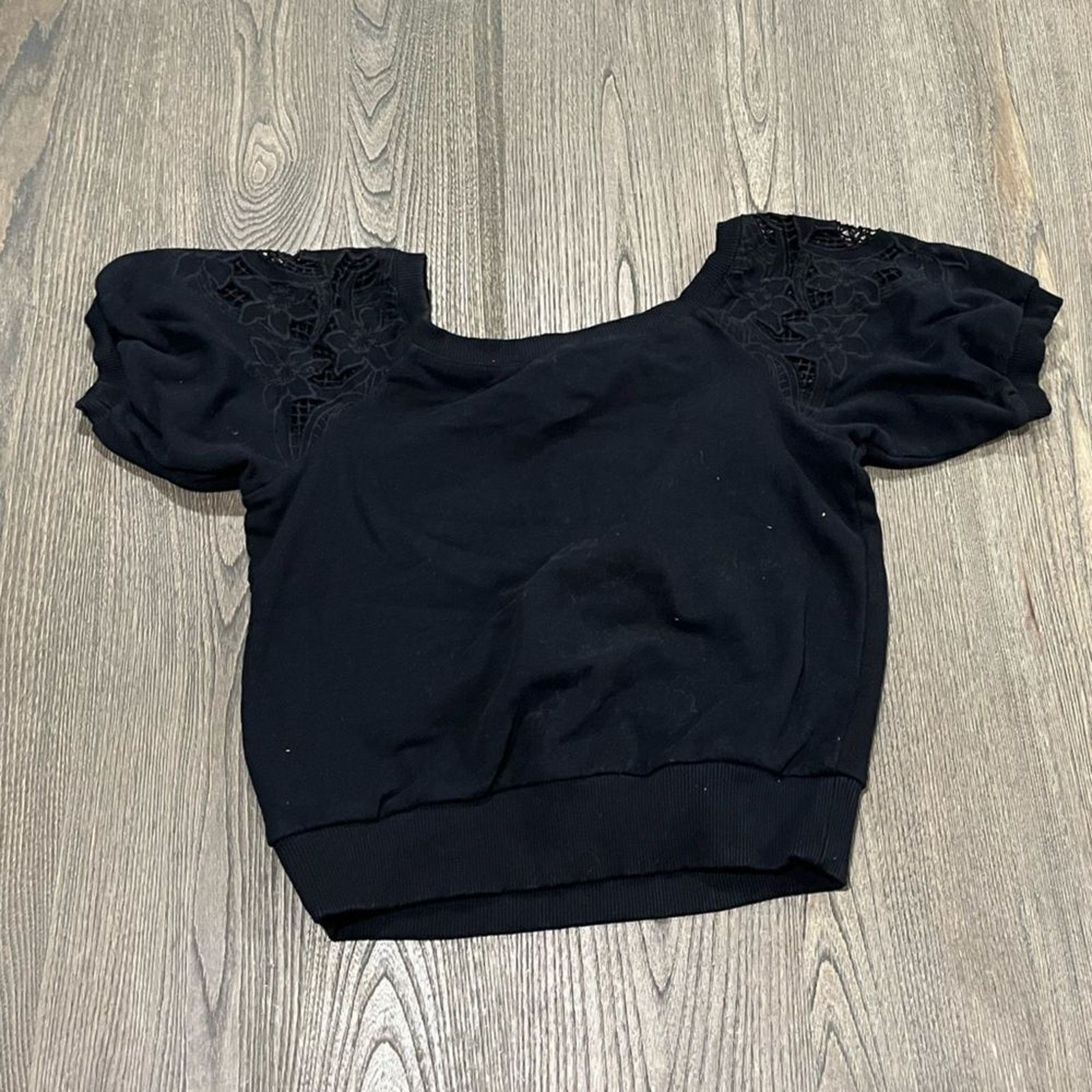 Express Express Cropped Lace Off Shoulder Sweater Blouse Size S Size S / US 4 / IT 40 - 4 Thumbnail