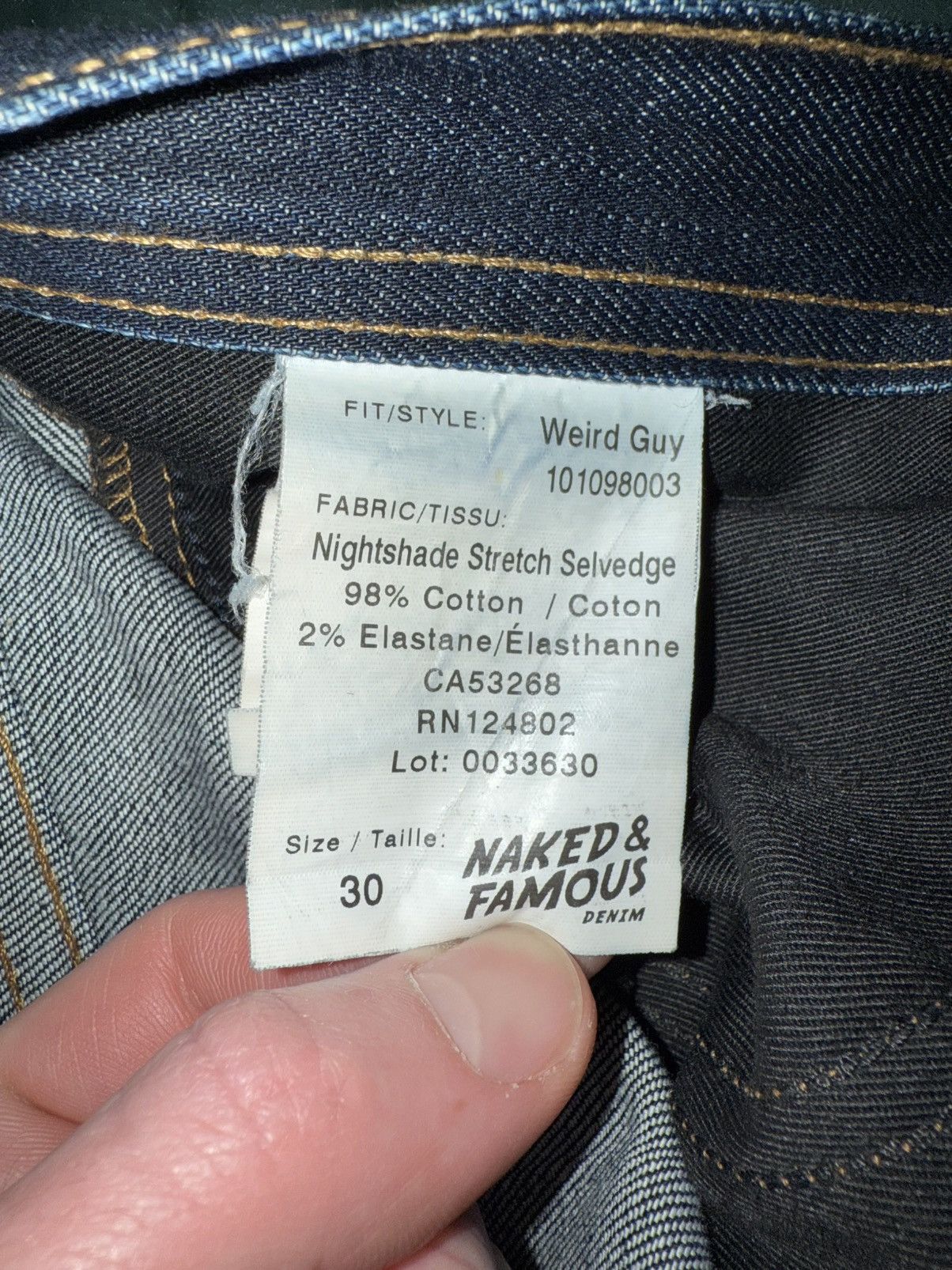 Naked & Famous Naked & Famous Weird Guy Nightshade Stretch Selvedge Size US 30 / EU 46 - 4 Thumbnail