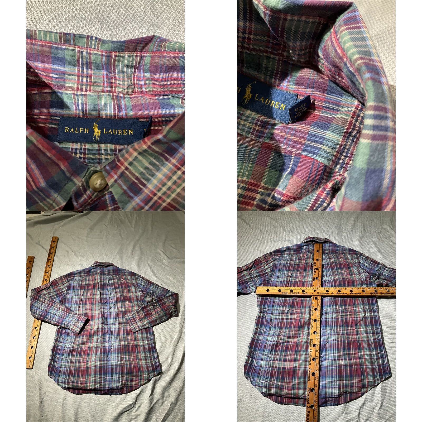 Polo Ralph Lauren Ralph Lauren Shirt Mens Medium Multicolor Madras Button Preppy Pony Oxford Shirt Long Sleeve Button-Up Collared Classic Polo Ralph Lauren Mens Shirt Size US M / EU 48-50 / 2 - 8 Thumbnail