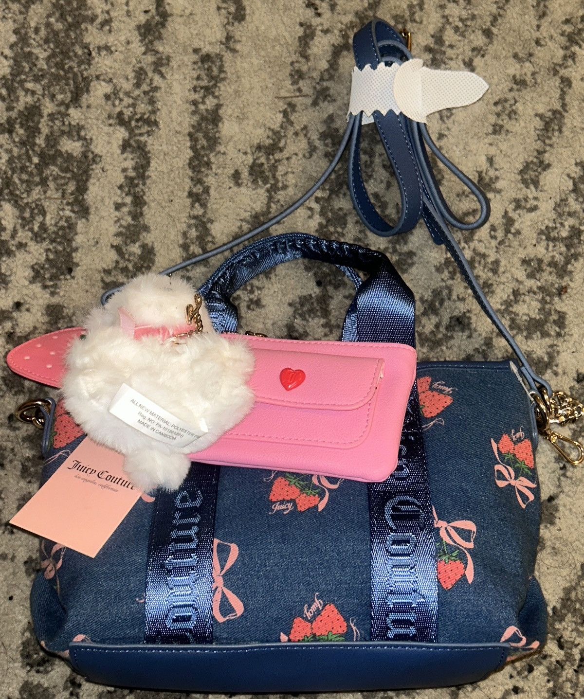 Juicy Couture Juicy Couture Strawberry Festival Mini Bag Denim Multi Size ONE SIZE - 6 Thumbnail