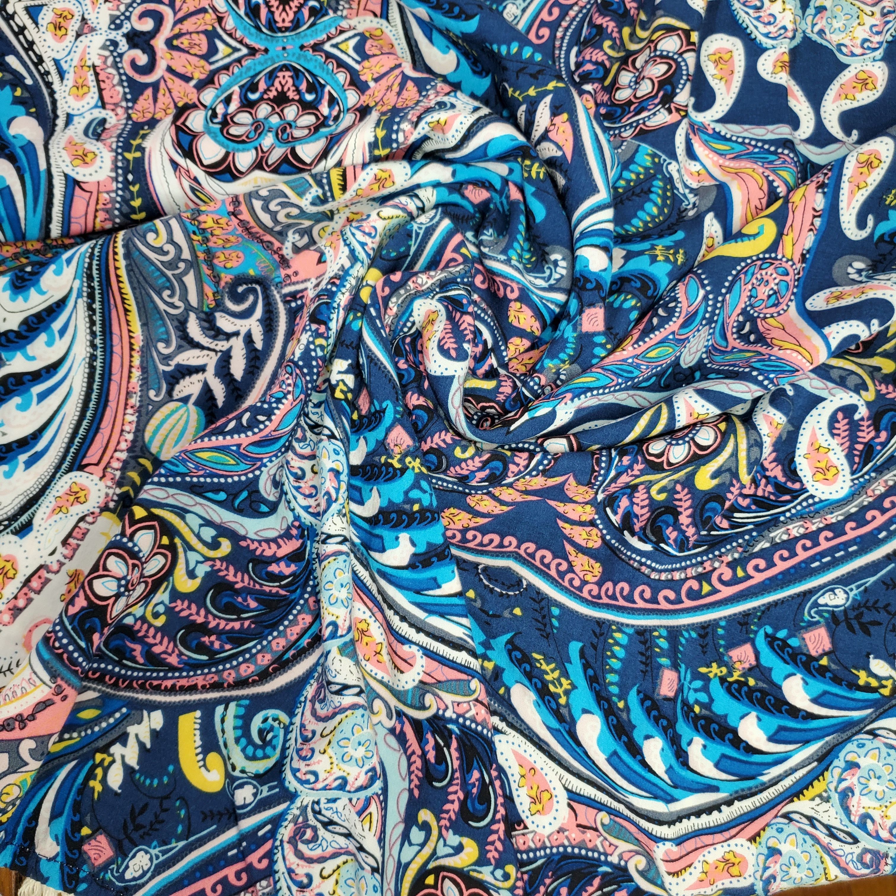 Other Umgee Sze M/L Dress Oversized Smocked Rainbow Paisley Fringe Size M / US 6-8 / IT 42-44 - 8 Thumbnail