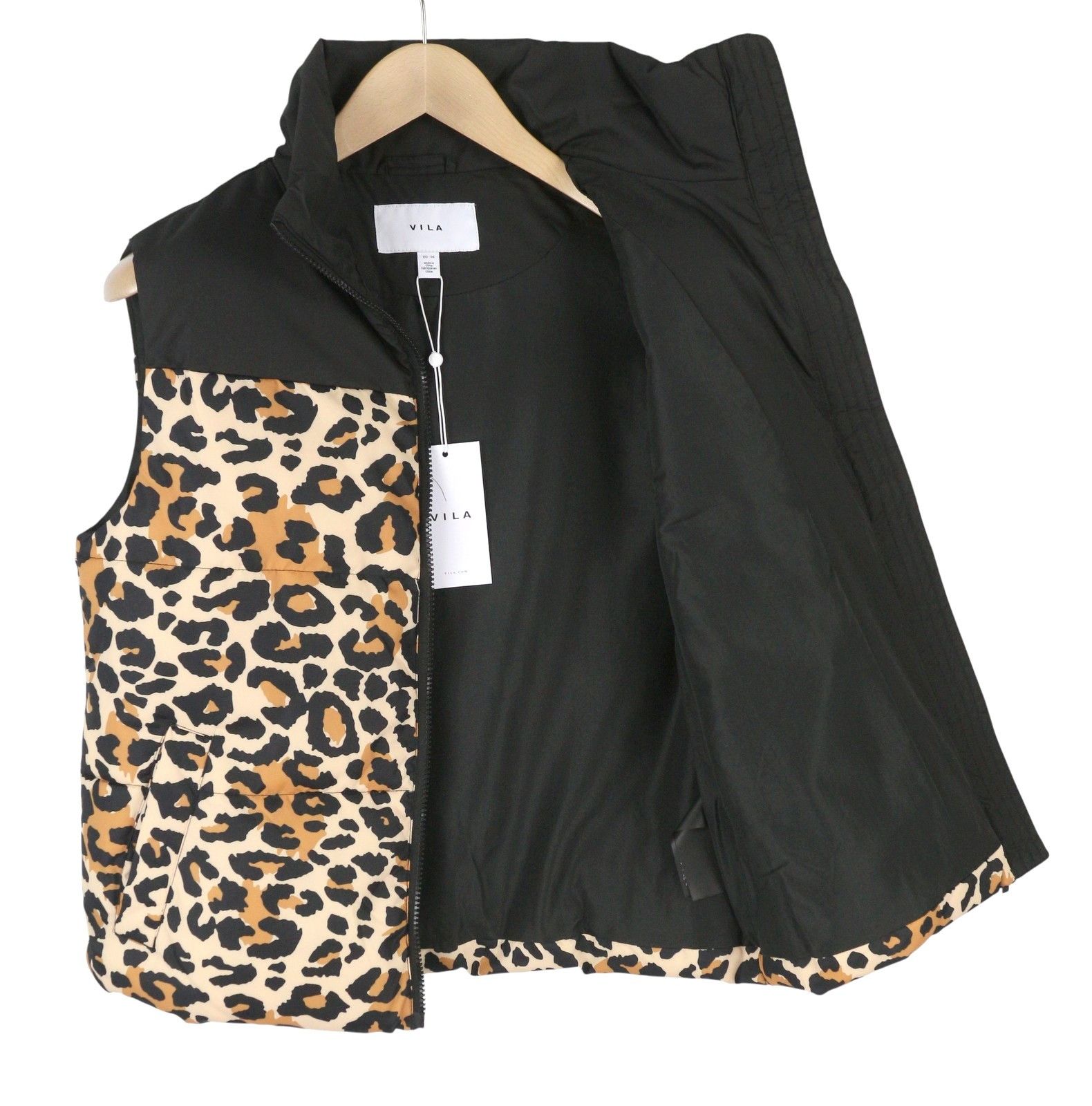 Other MAJA HIGH NECK EU44 Black Leopard Quilted Padded 88032 Size XXL / US 16-18 / IT 52-54 - 3 Thumbnail
