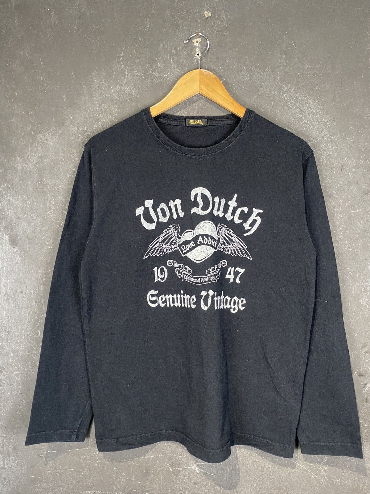 Vintage × Von Dutch y2k Von Dutch Love Addict Longsleeve Tee Size US S / EU 44-46 / 1 - 2 Thumbnail