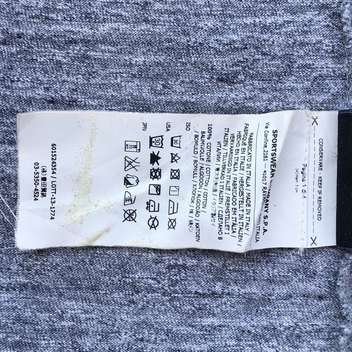 Stone Island Men’s V Neck Grey T shirt