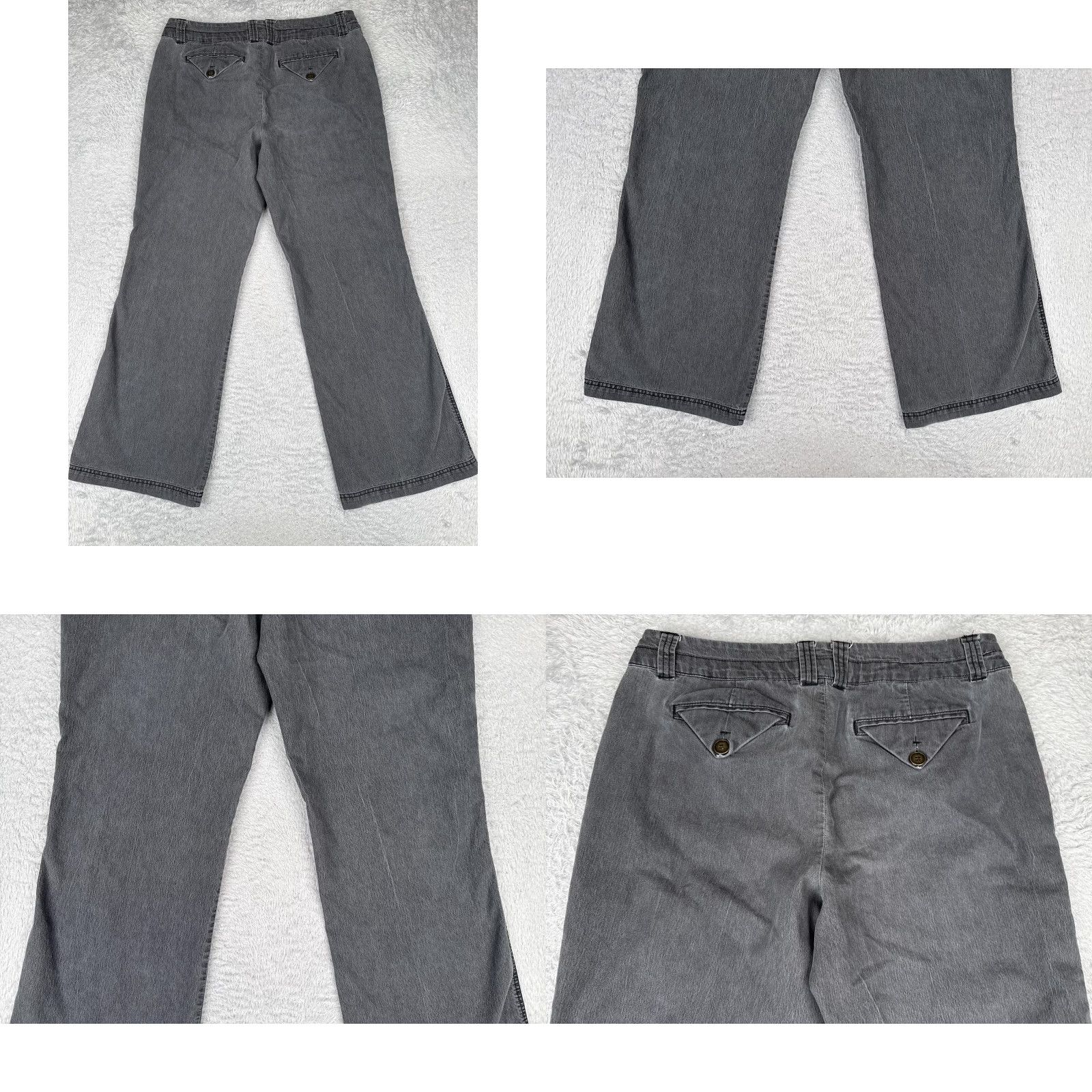 Vintage Khakis Womens Jeans 12 Gray Bootcut Wide Leg Mid Rise Cotton Blend 32x30 Khakis & Co Regular Size 34" / US 12 / IT 48 - 10 Thumbnail