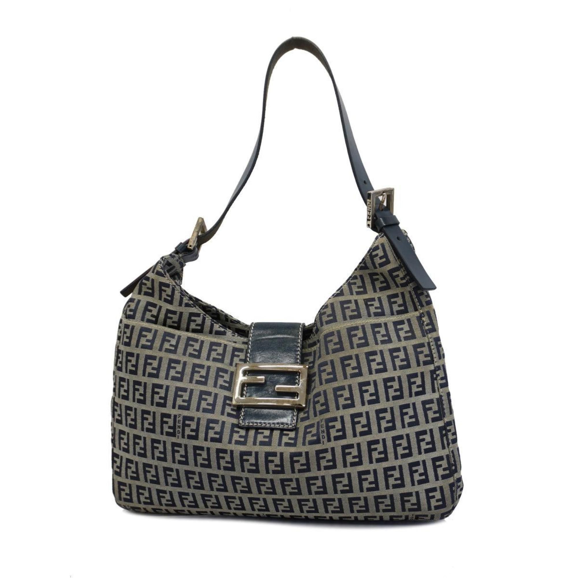 image of Fendi Zucchino Shoulder Bag Nylon Canvas Navy Women's in Blue