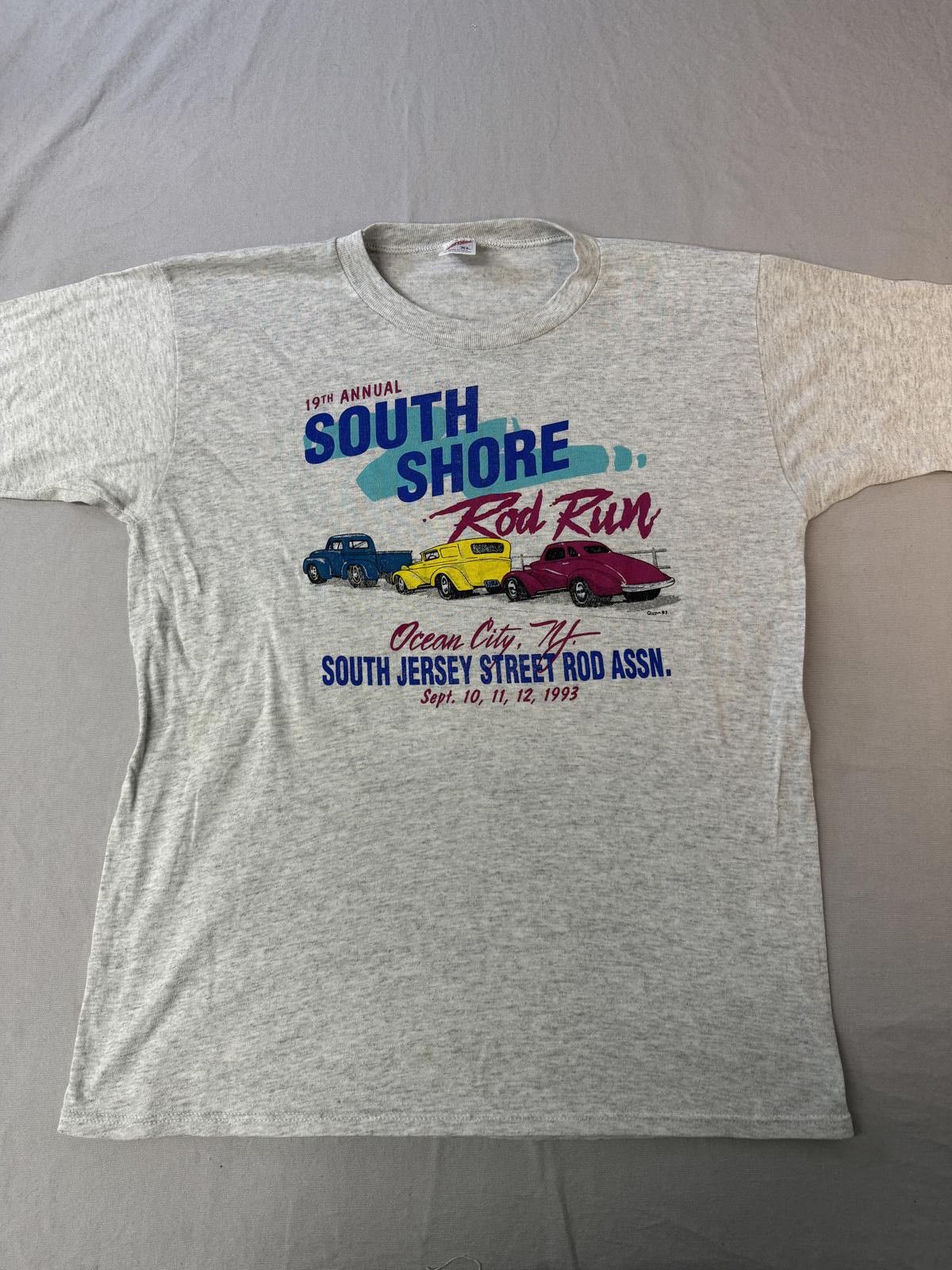 Jerzees South Shore T-shirt Hot Rod Run Ocean City NJ 1993 Tee XL Size US XL / EU 56 / 4 - 1 Thumbnail