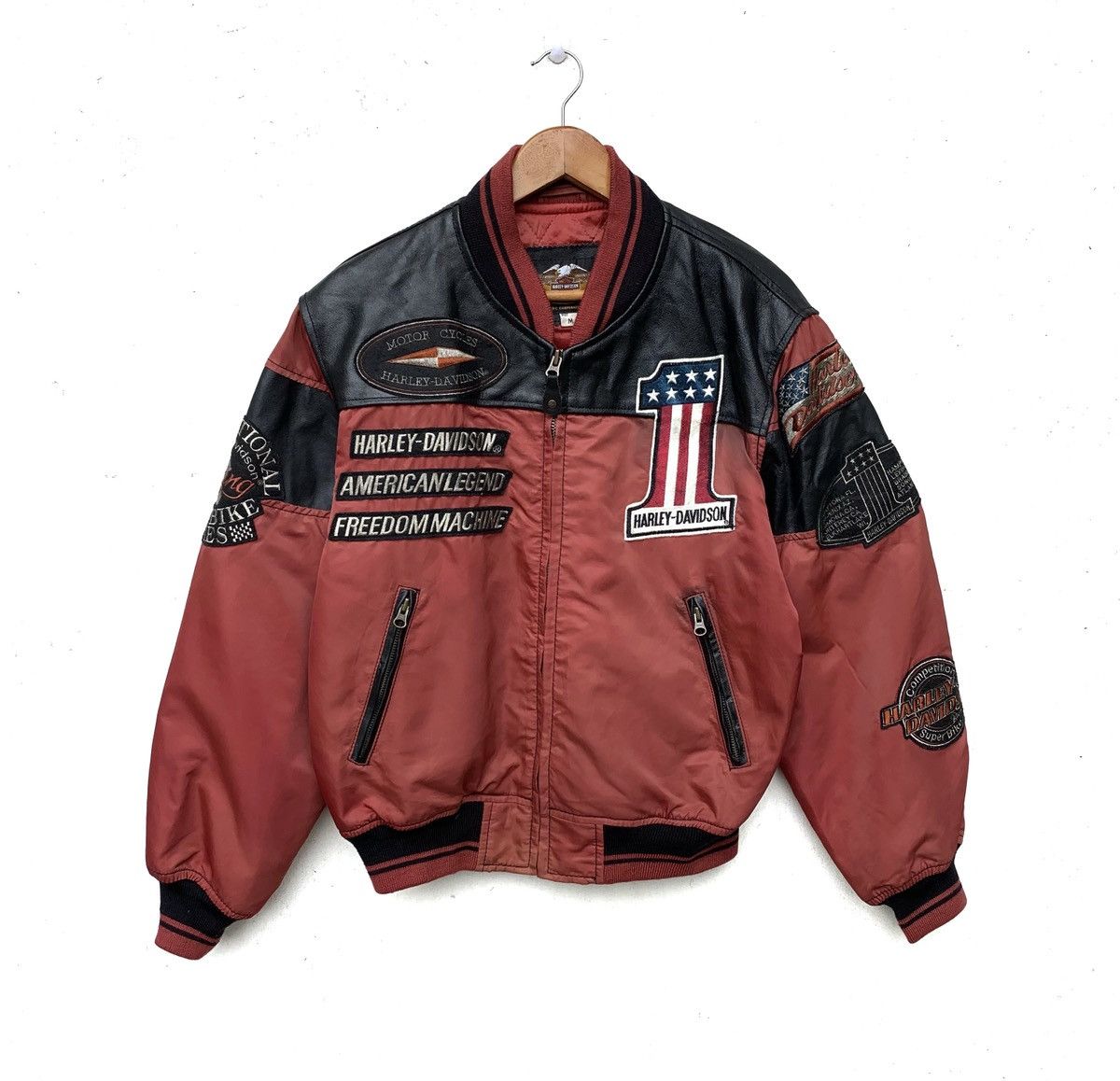 Harley Davidson Vintage Harley Davidson Motor Cycles Bomber Jacket Size US M / EU 48-50 / 2 - 1 Thumbnail