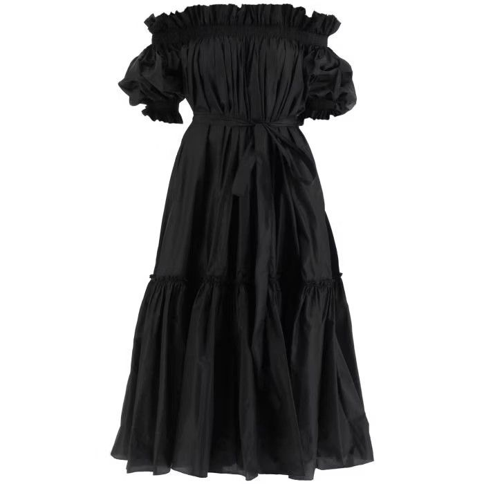 image of Dior O1S22I1N0524 Silk Taffeta Shoulder Dress In Black, Women's (Size XS)