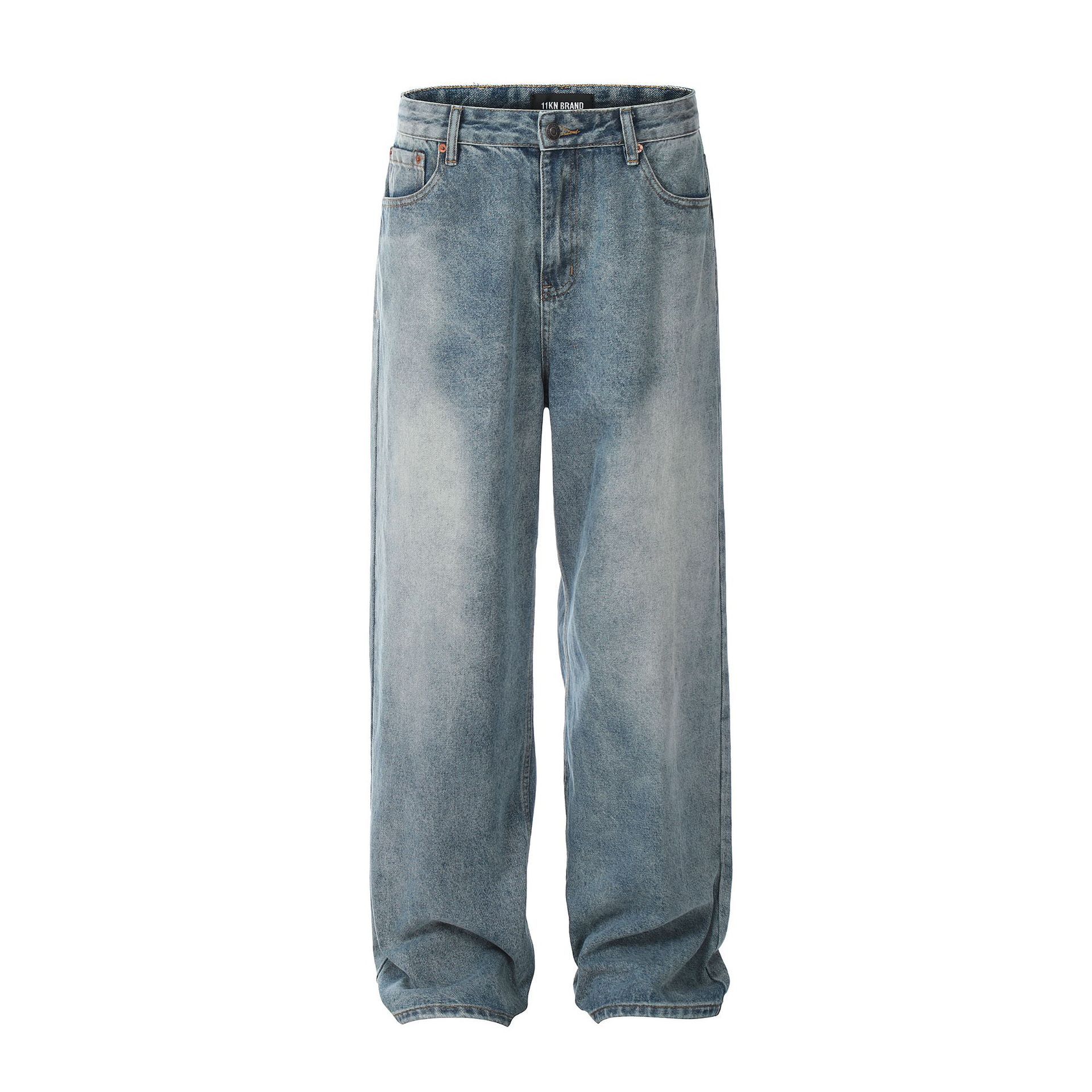 Japanese Brand × Vintage American retro washed wide-leg simple loose jeans Size US 32 / EU 48 - 1 Thumbnail