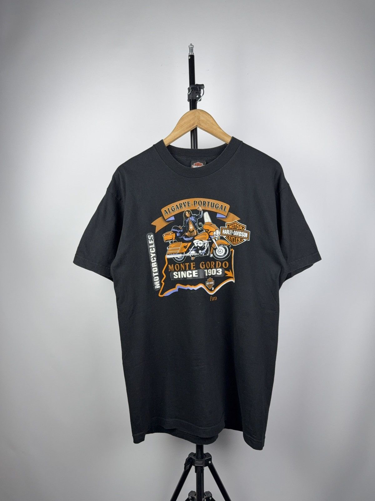Harley Davidson × Vintage Vintage 2004 Harley Davidson Faro Portugal USA BIKER T-Shirt Size US L / EU 52-54 / 3 - 1 Thumbnail