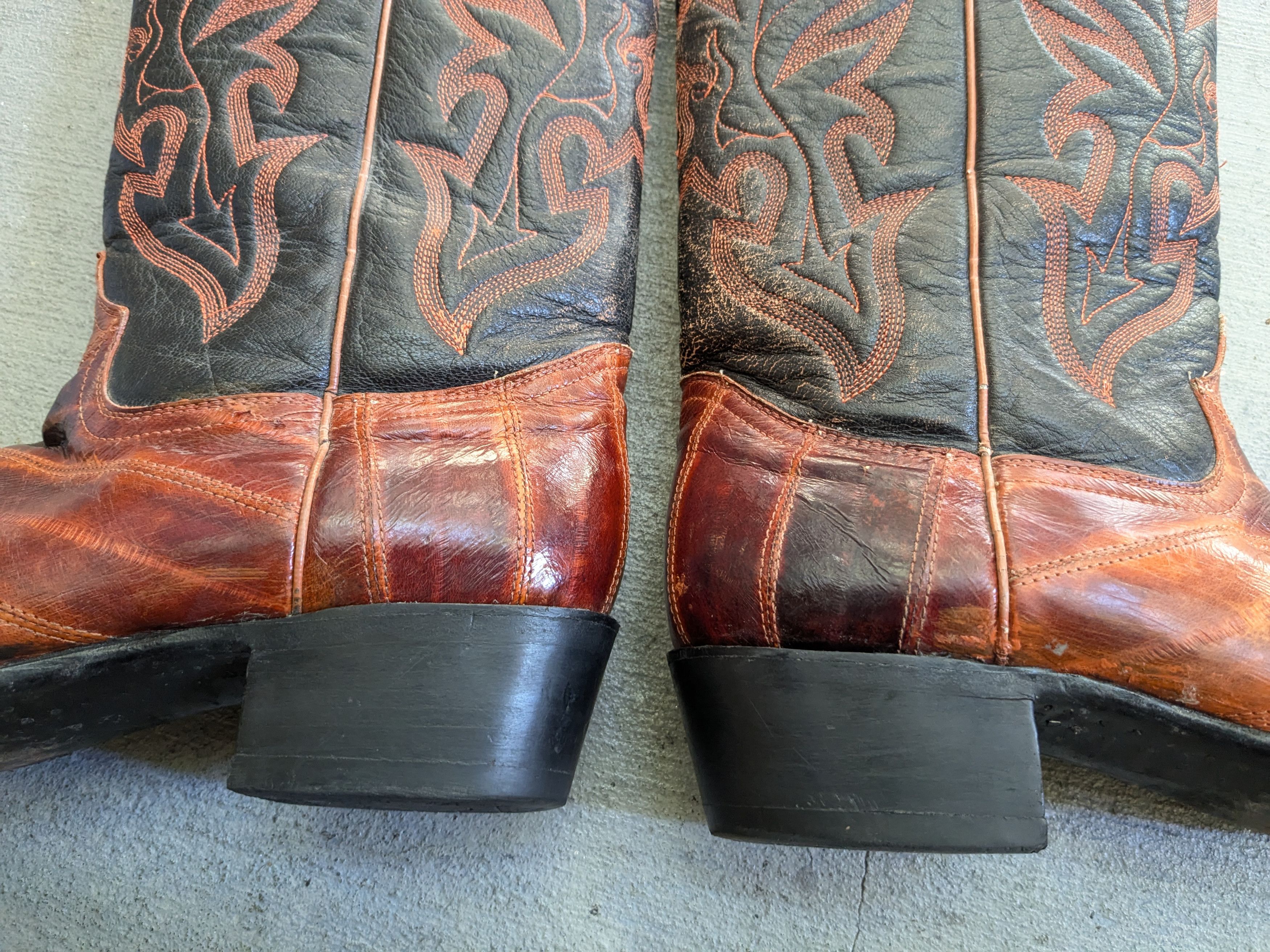 Vintage Vintage Cowboy Boots Eel Leather Brown Black 10 Western Size US 10 / EU 43 - 7 Thumbnail
