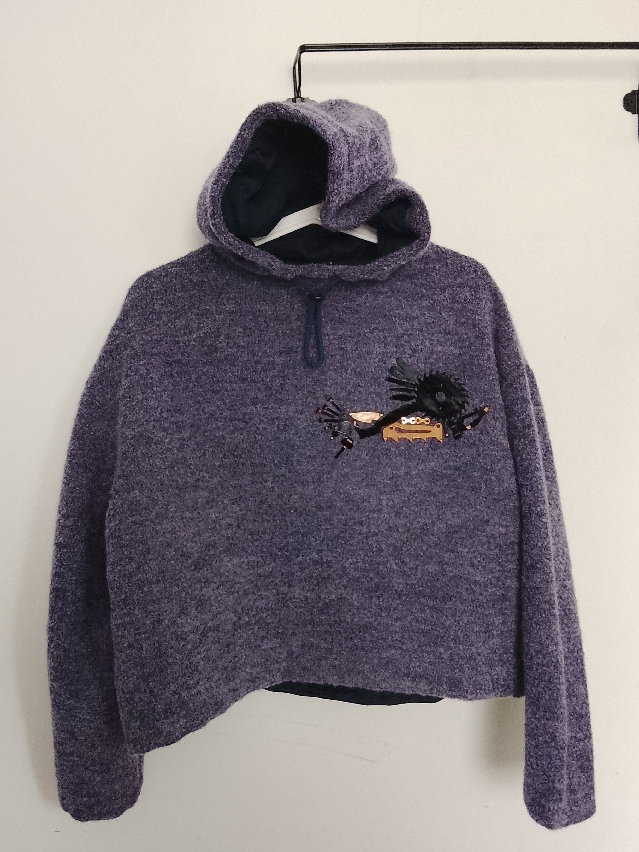 Kenzo Kenzo Cropped Wool Hoodie Size S – Vintage Archive Piece Size S / US 4 / IT 40 - 1 Thumbnail