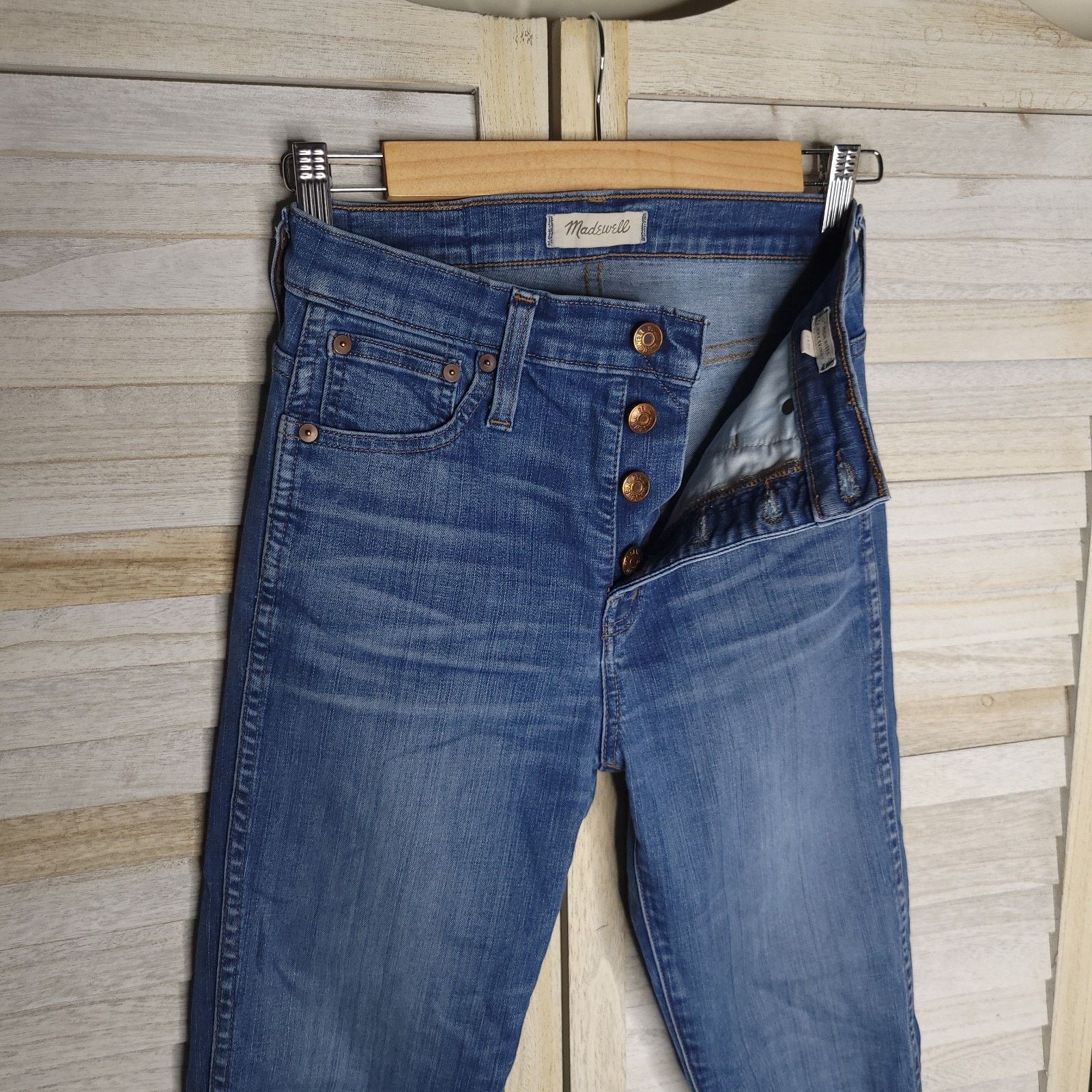 Madewell Madewell 10" High Riser Button Skinny Jeans Denim 25TL Size 26" / US 2 / IT 38 - 4 Thumbnail