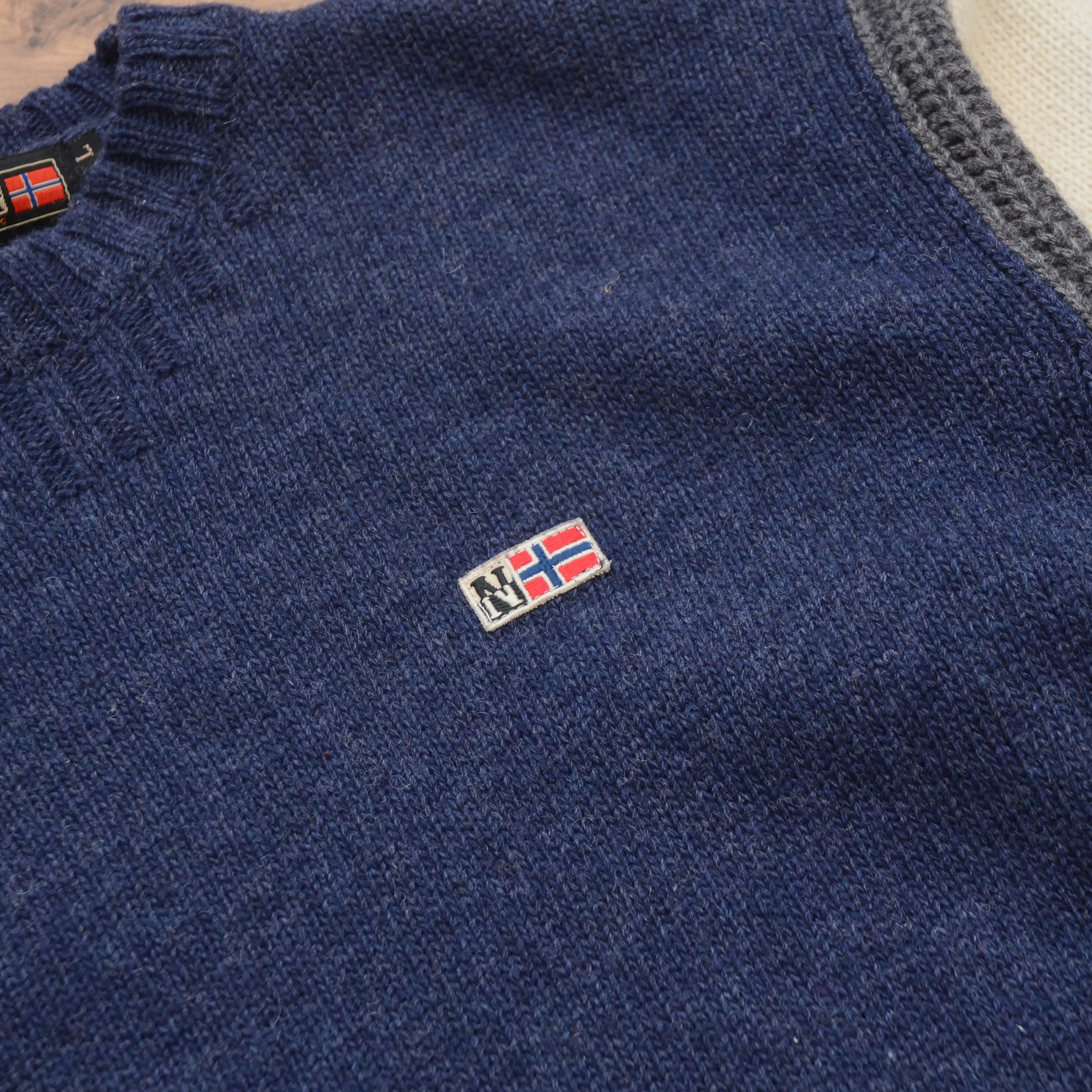 Napapijri Vntg Napapijri Sweater Wool Flags Trans Atlantic Expedition Size US L / EU 52-54 / 3 - 8 Thumbnail
