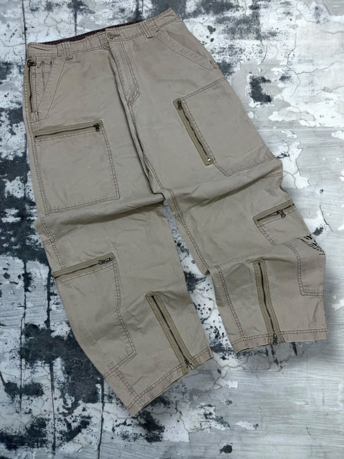 Japanese Brand Vintage 1990s Og Japan Designer OTB Tactical War Baggy Pant Size US 31 - 2 Thumbnail