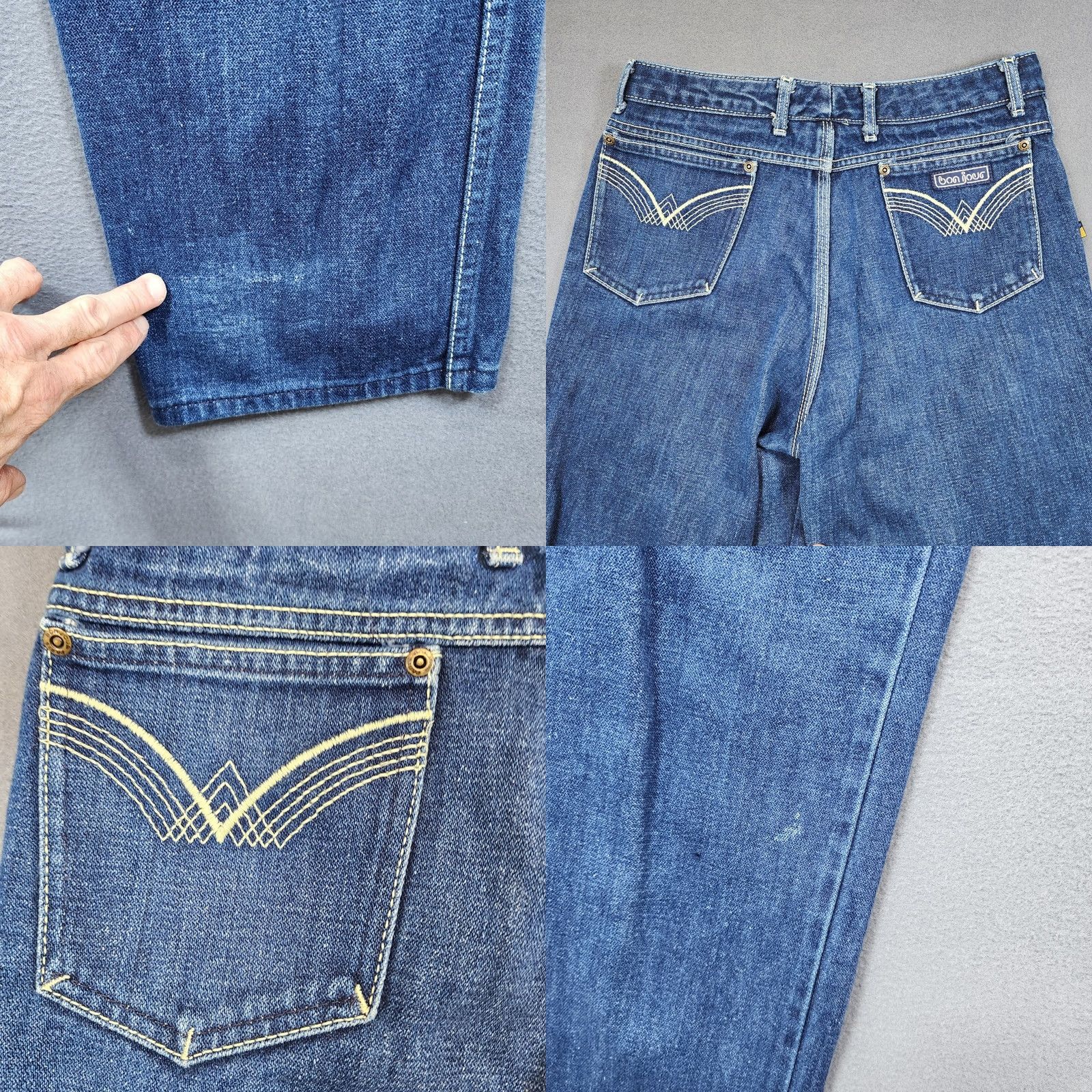 Vintage VINTAGE Bonjour Jeans Womens 15 Blue High Rise Straight Leg 29x34 80s Flaw Size 36" / US 14 / IT 50 - 10 Thumbnail