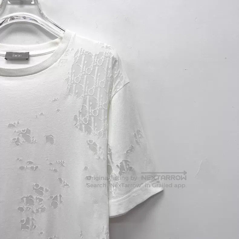Dior Dior White destructive old flower jacquart cotton round-ne Size M / US 6-8 / IT 42-44 - 3 Thumbnail