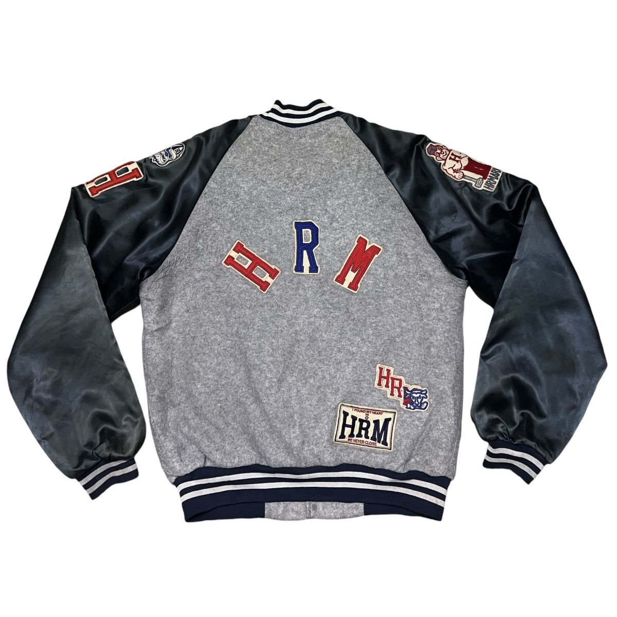 Japanese Brand Vintage HR Market Distressed Varsity Jacket Size US S / EU 44-46 / 1 - 2 Thumbnail