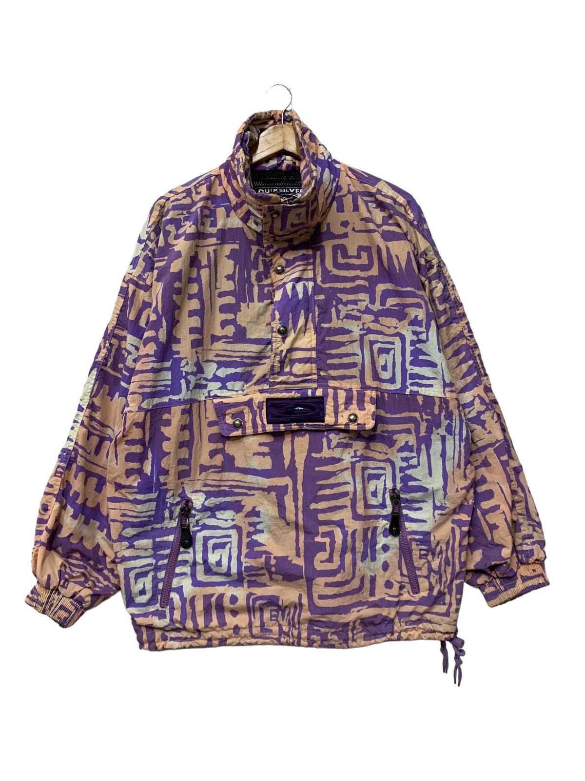 Quiksilver 🔥VTG QUICKSILVER MAZE FULLPRINTS JACKETS HALFZIPPER Size US S / EU 44-46 / 1 - 1 Thumbnail