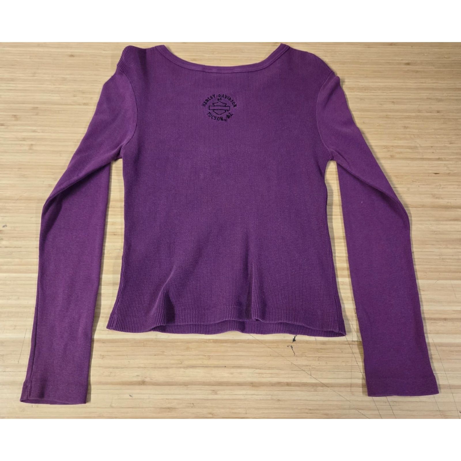 Harley Davidson VINTAGE Harley-Davidson Shirt Womens Small Purple Long Sleeve Eagle Thermal Made USA Tucson Size S / US 4 / IT 40 - 4 Thumbnail