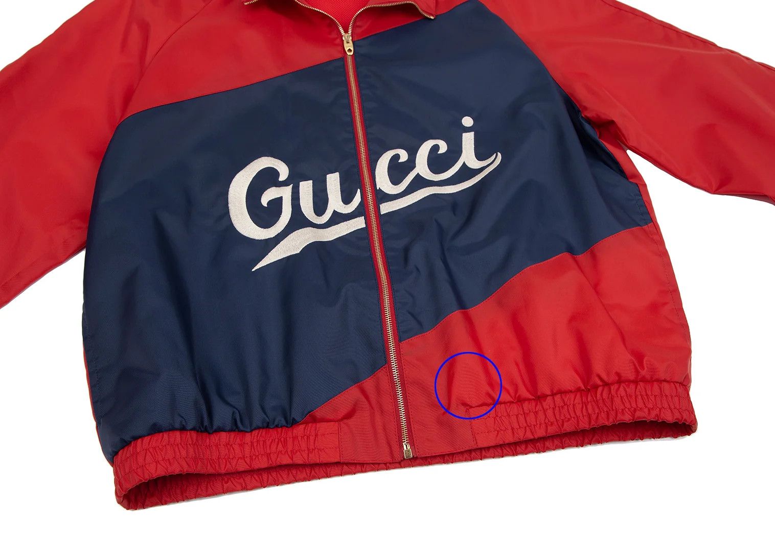 Gucci Logo Embroidered Nylon Jacket in Red and Navy, Size 46 Size US S / EU 44-46 / 1 - 8 Thumbnail