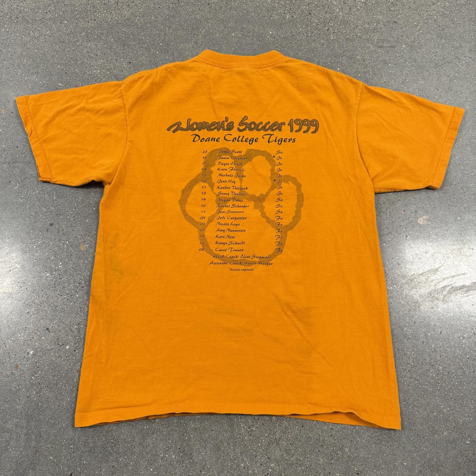 Anvil Vtg 1999 Anvil Women's Soccer Doane College T-Shirt Orange L Size L / US 10 / IT 46 - 6 Thumbnail