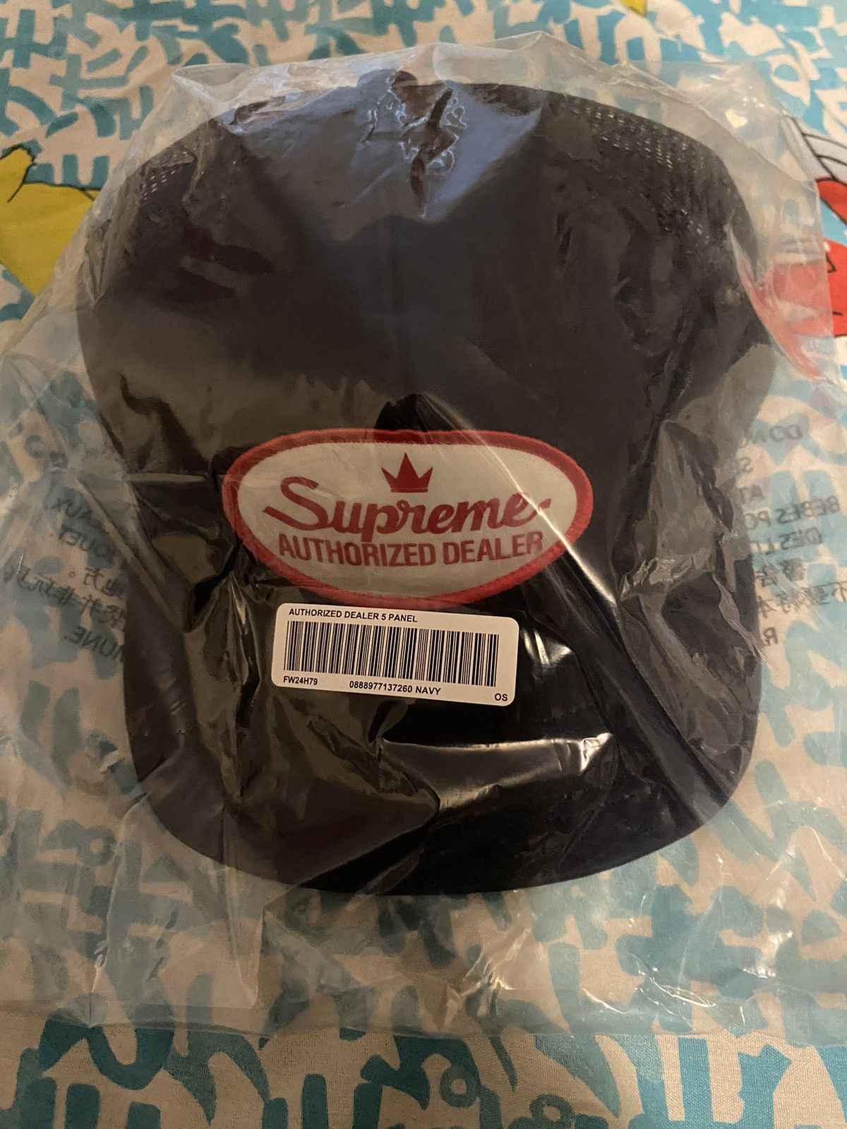 Supreme Supreme Authorized Mesh Back 5-Panel Navy Blue Size ONE SIZE - 3 Thumbnail
