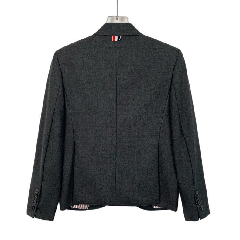 ポンタ Thom Browne Dark gray wool lapel single-breasted suit 2503- is