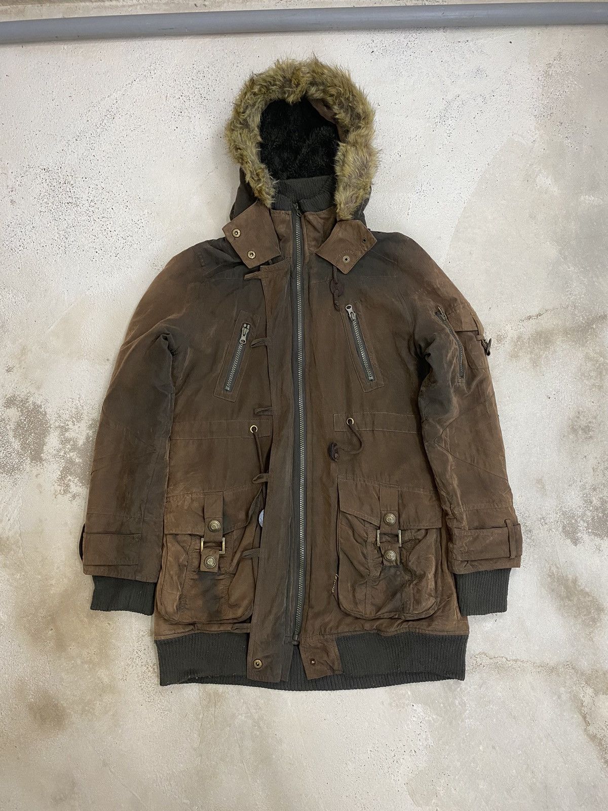 If Six Was Nine Vintage Japan C'estbien Vous Wool Fur Sunfaded Parka Jacket Size US S / EU 44-46 / 1 - 5 Thumbnail