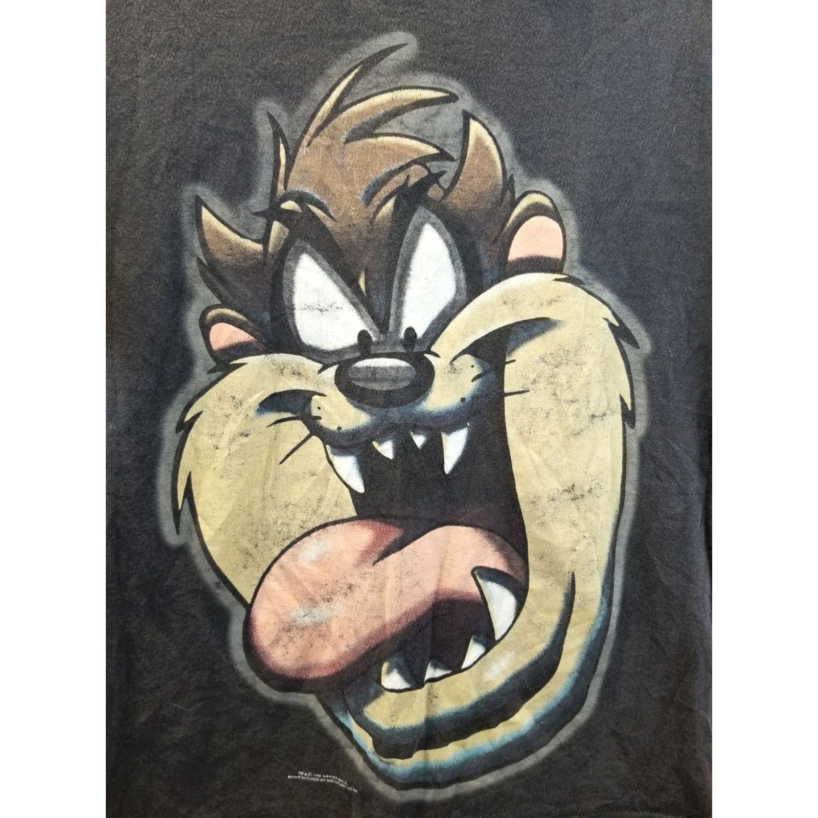 Vintage VINTAGE Looney Tunes T-Shirt Black L Mens 94' TAZ Tasmenian Warner Bros Short Sleeve Round Neck Cotton Jersey Double-Sided 20 Inch 28 Inch Size US L / EU 52-54 / 3 - 2 Thumbnail