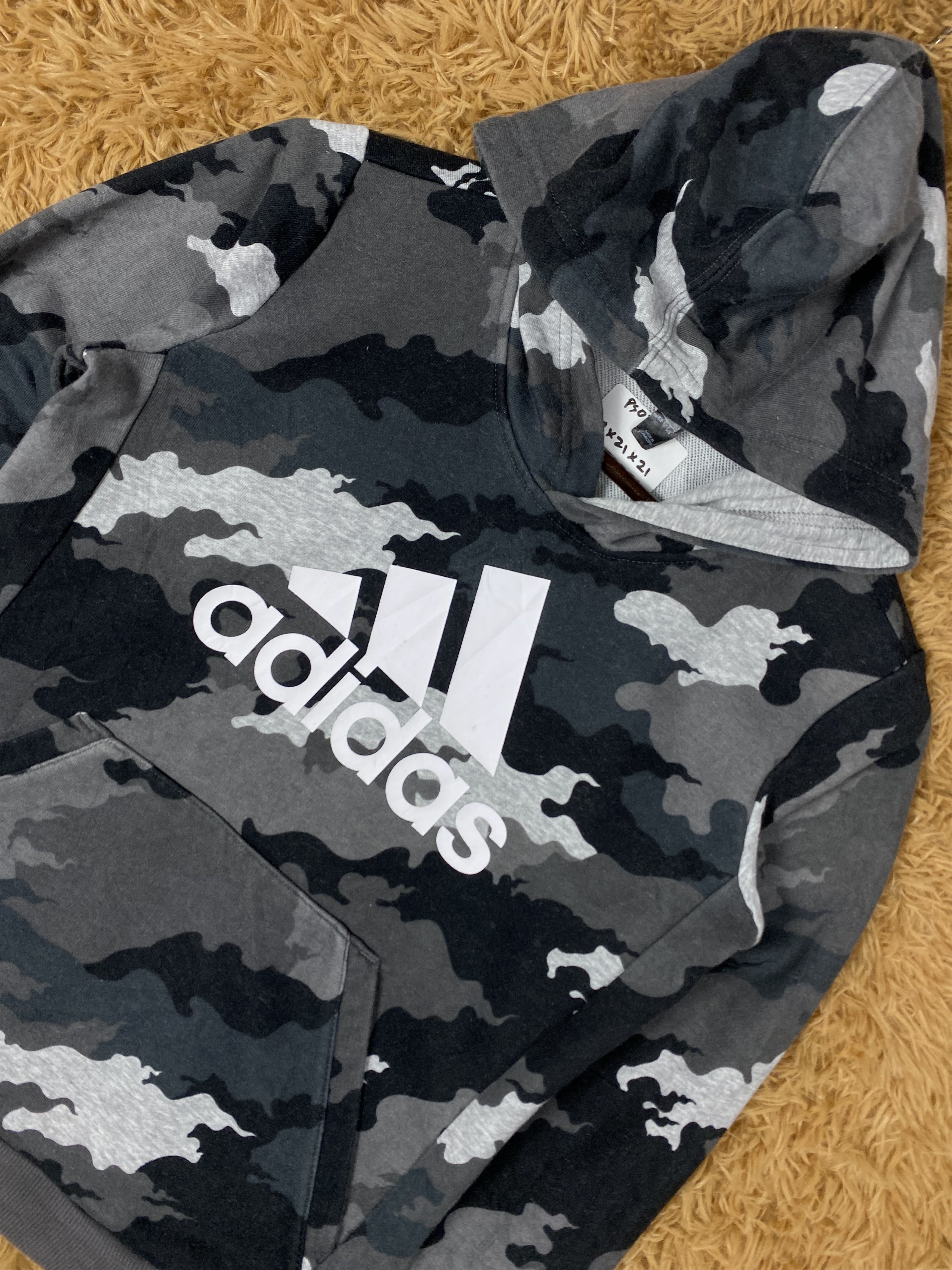 Adidas Vintage Adidas Camouflage Big Logo Pullover Hoodies PS0355 Size US XS / EU 42 / 0 - 2 Thumbnail