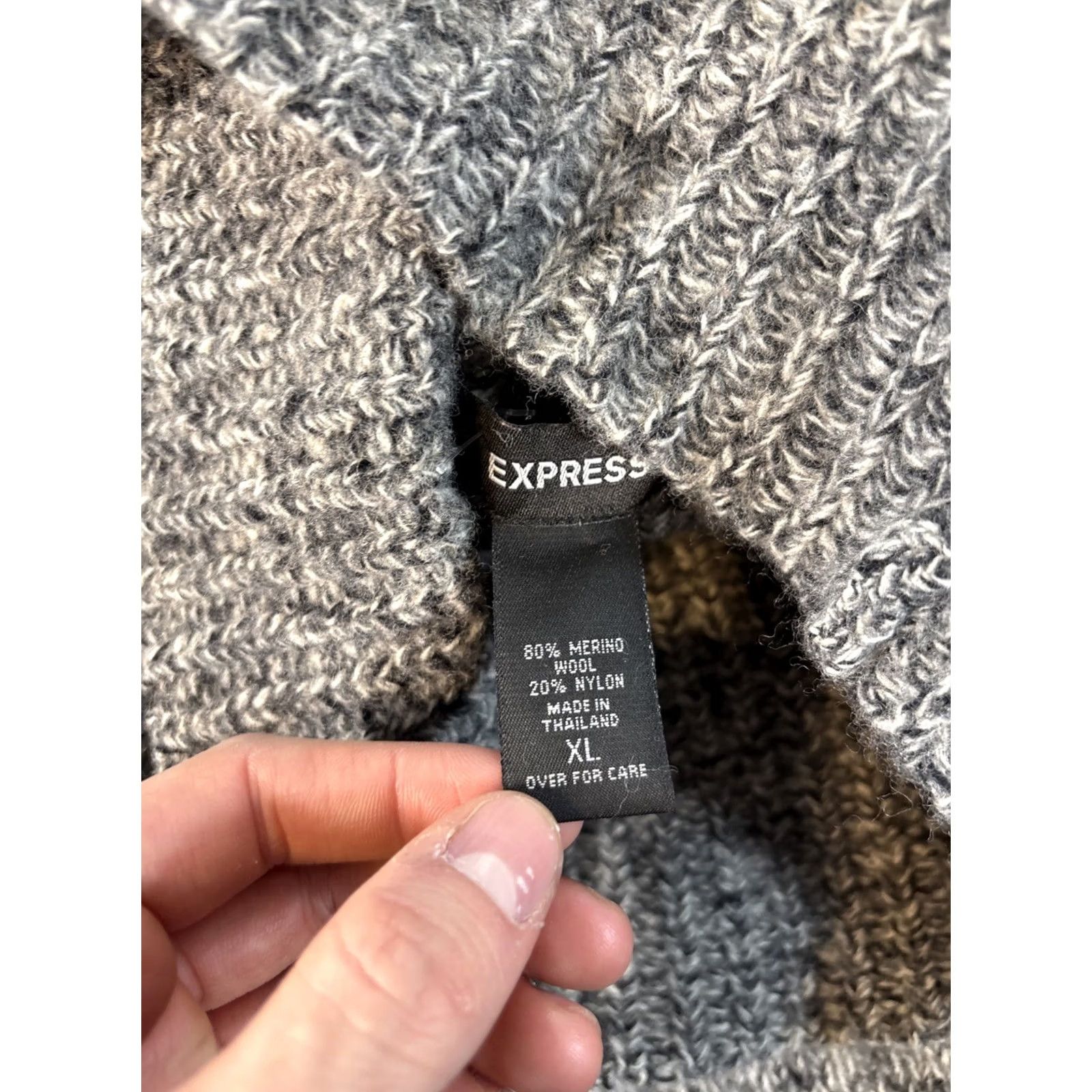 Express VINTAGE Express Sweater Turtleneck Womens XL Gray Flare Sleeve 90s Size XL / US 12-14 / IT 48-50 - 4 Thumbnail